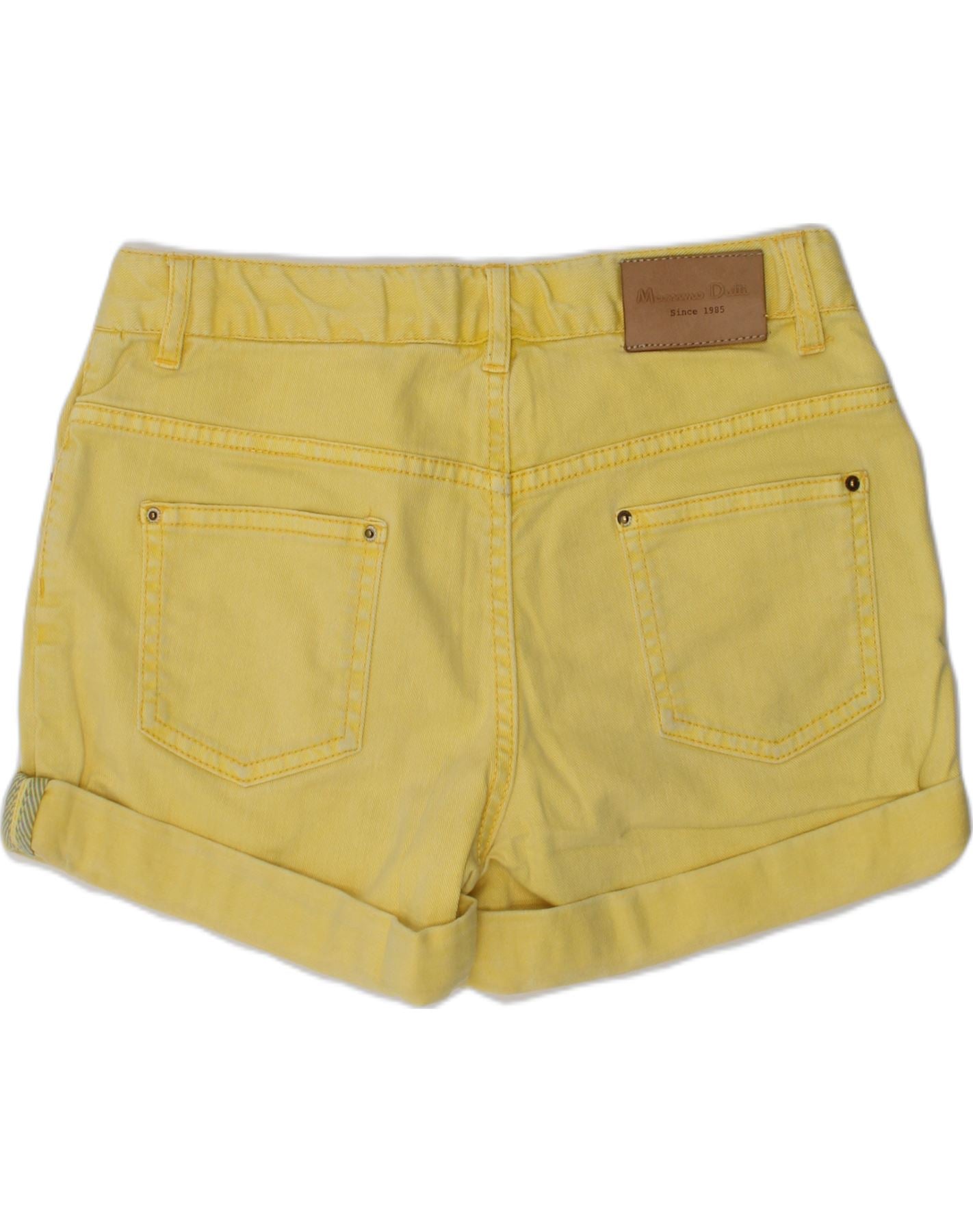 MASSIMO DUTTI Girls Denim Shorts 11-12 Years W26 Yellow Cotton | Vintage Massimo Dutti | Thrift | Second-Hand Massimo Dutti | Used Clothing | Messina Hembry