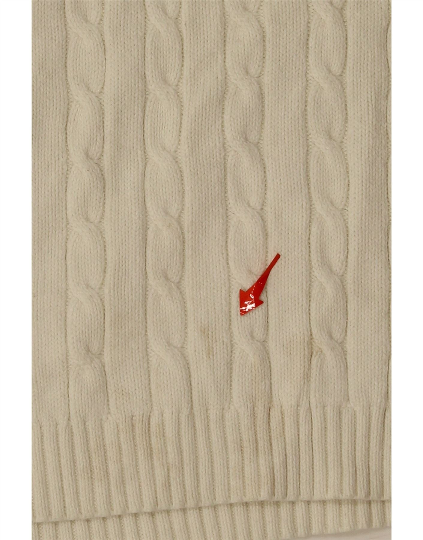 EDDIE BAUER Womens Roll Neck Jumper Sweater UK 14 Medium Off White Cotton Vintage Eddie Bauer and Second-Hand Eddie Bauer from Messina Hembry