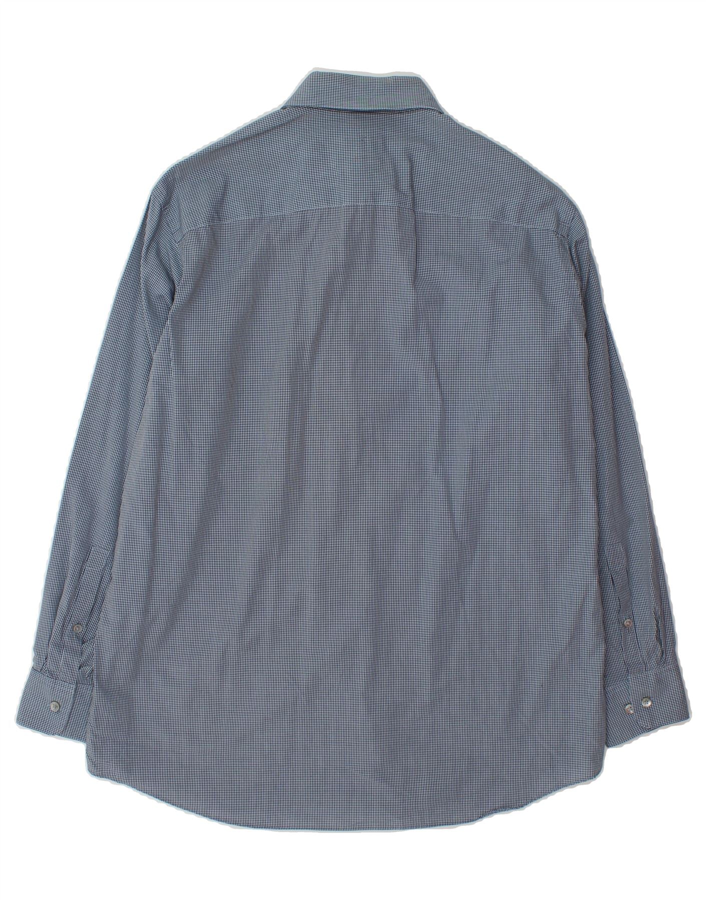 CALVIN KLEIN Mens Regular Fit Shirt Size 16 Large Blue Check Cotton Vintage Calvin Klein and Second-Hand Calvin Klein from Messina Hembry