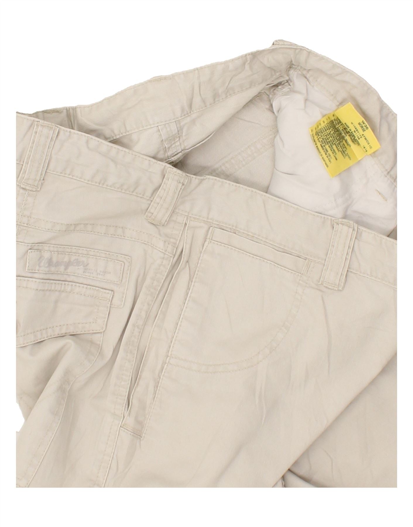 WRANGLER Mens Chino Shorts W36 Large Beige Cotton Vintage Wrangler and Second-Hand Wrangler from Messina Hembry