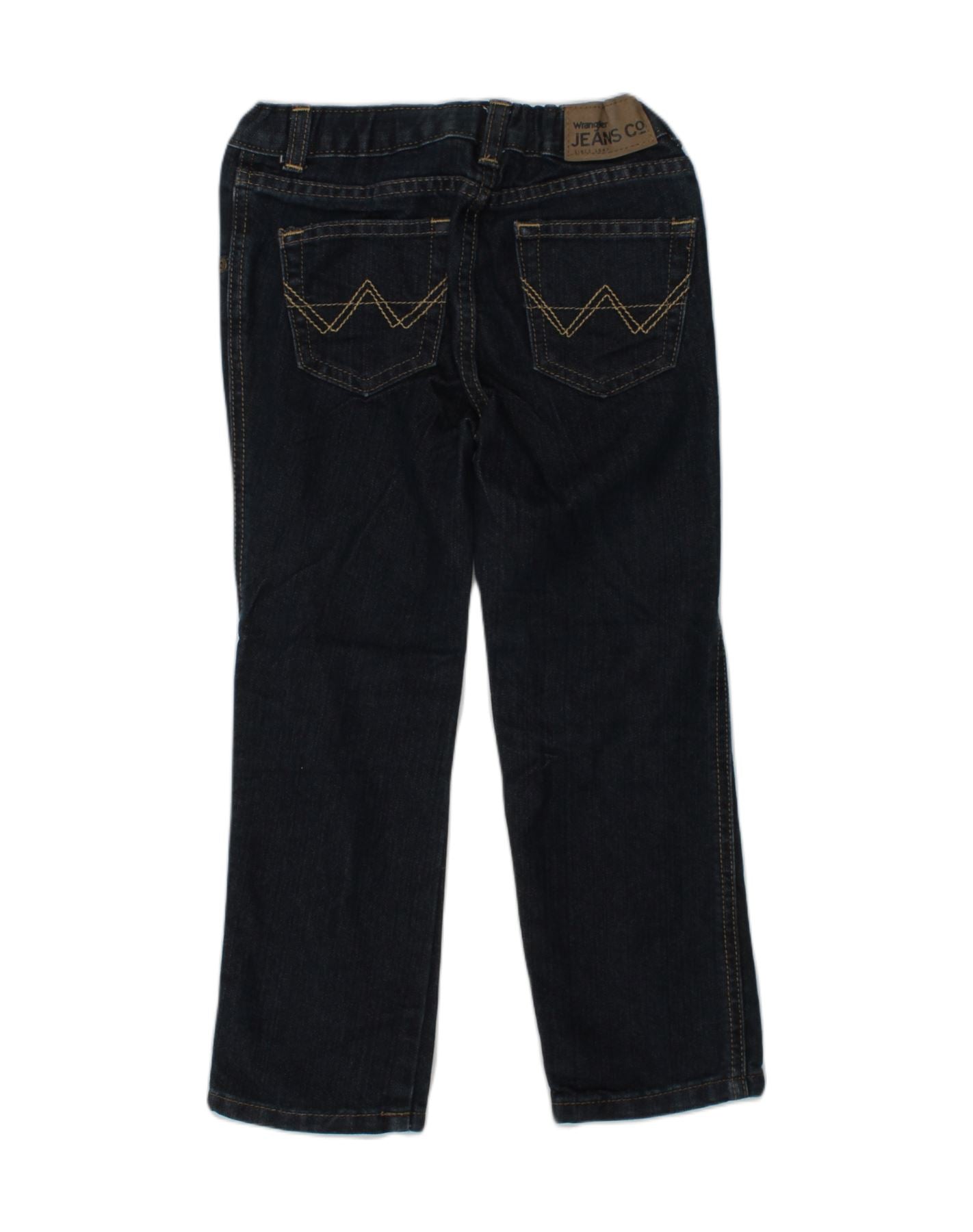WRANGLER Boys Straight Jeans 4-5 Years W22 L17 Navy Blue Cotton | Vintage Wrangler | Thrift | Second-Hand Wrangler | Used Clothing | Messina Hembry