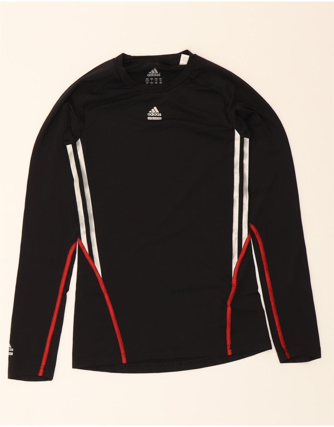 ADIDAS Boys Climalite Top Long Sleeve 13-14 Years Black Polyester Vintage Adidas and Second-Hand Adidas from Messina Hembry