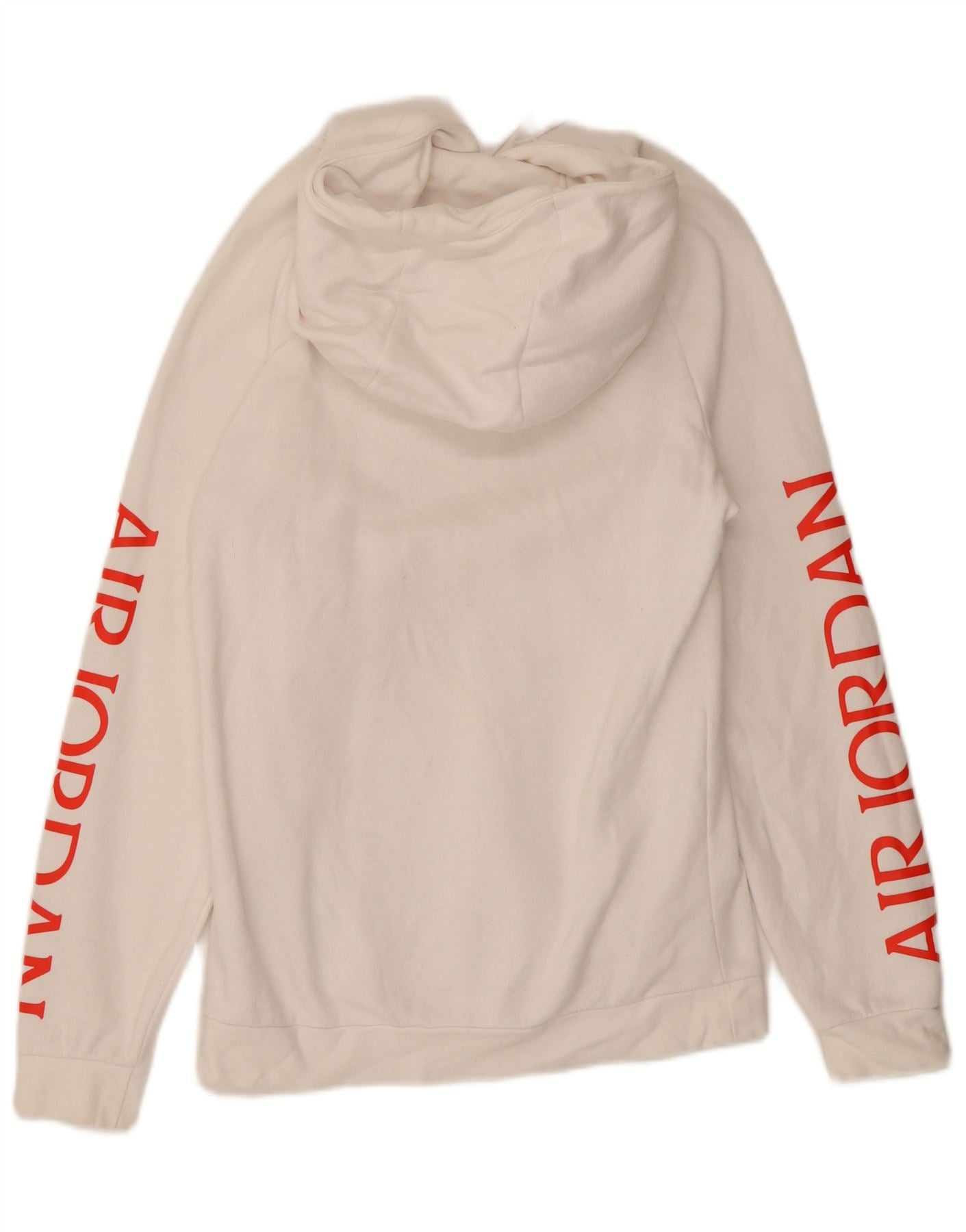 JORDAN Mens Graphic Hoodie Jumper Small White Vintage Jordan and Second-Hand Jordan from Messina Hembry