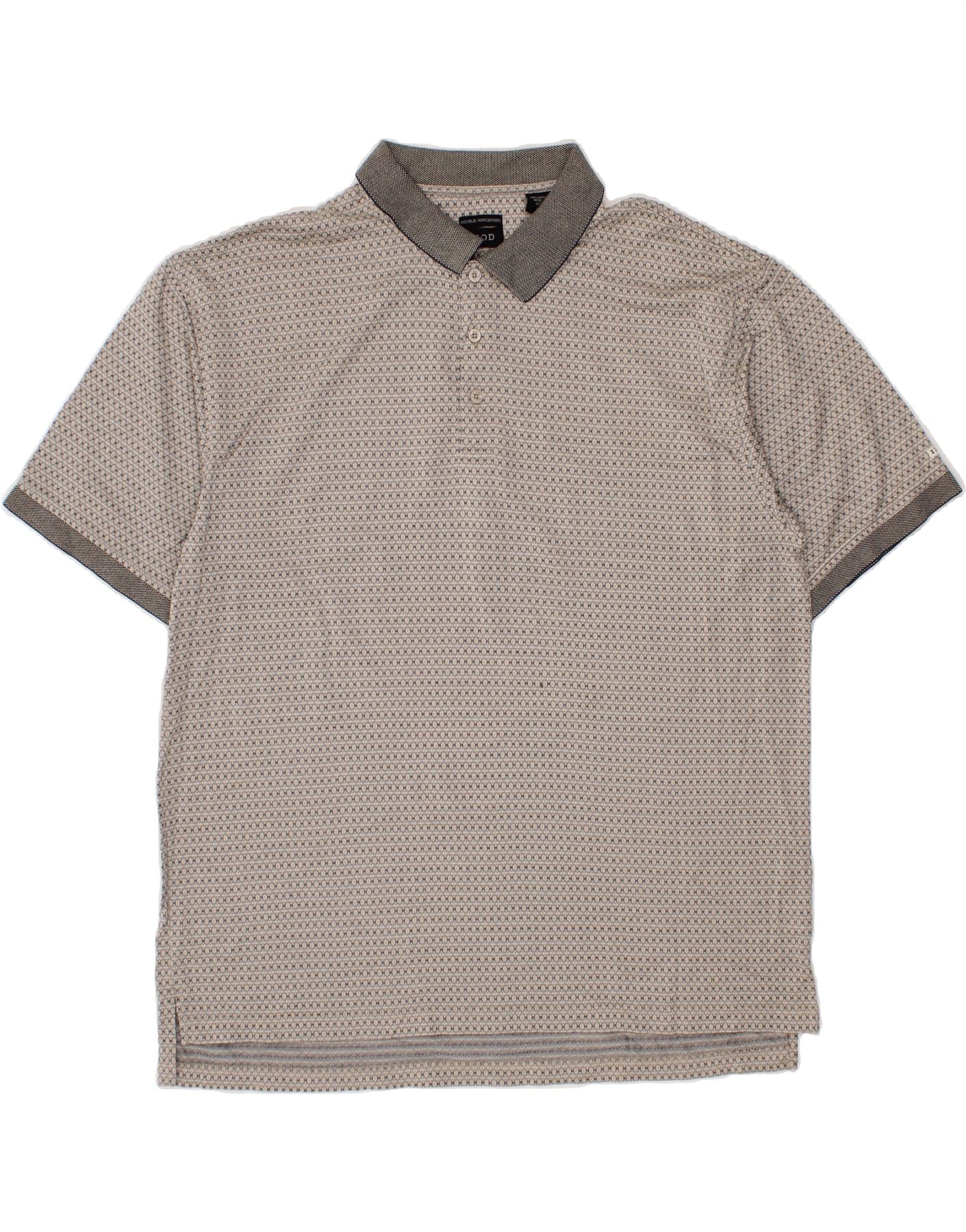 IZOD Mens Polo Shirt XL Grey Geometric Cotton Vintage Izod and Second-Hand Izod from Messina Hembry