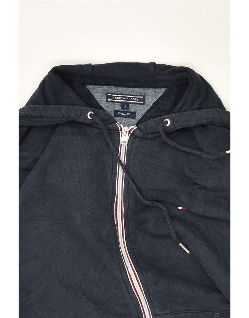 TOMMY HILFIGER Mens Vintage Fit Zip Hoodie Sweater Medium Navy Blue Cotton | Vintage Tommy Hilfiger | Thrift | Second-Hand Tommy Hilfiger | Used Clothing | Messina Hembry 