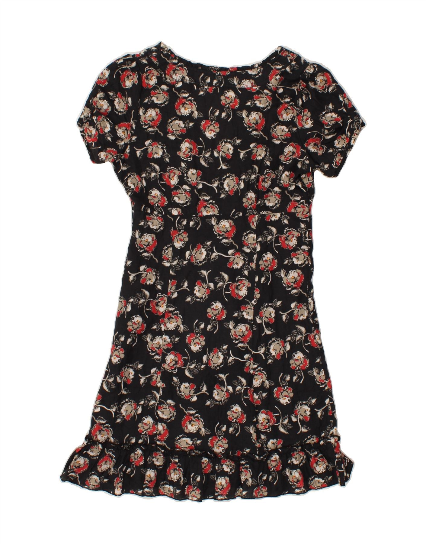 PEPE JEANS Womens Drop Waist Dress UK 10 Small Black Floral Cotton Vintage PEPE Jeans and Second-Hand PEPE Jeans from Messina Hembry