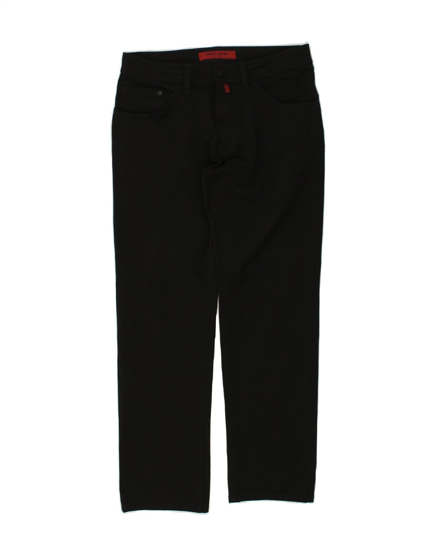 PIERRE CARDIN Mens Straight Casual Trousers W32 L30 Black Polyester Vintage Pierre Cardin and Second-Hand Pierre Cardin from Messina Hembry