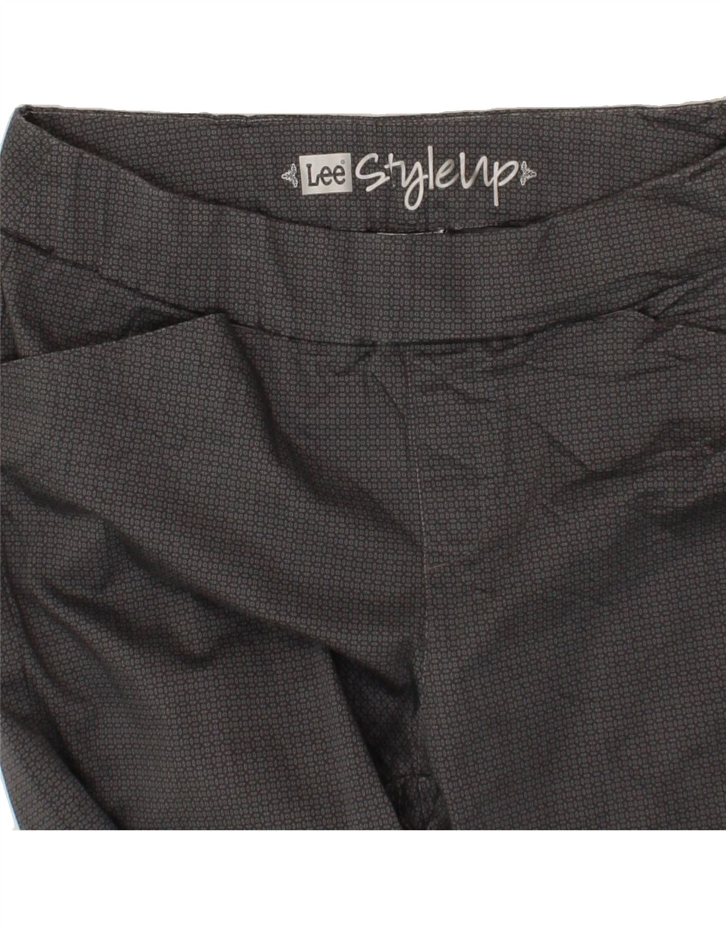 LEE Womens Capri Trousers US 10 Large W32 L20 Grey Check Vintage Lee and Second-Hand Lee from Messina Hembry