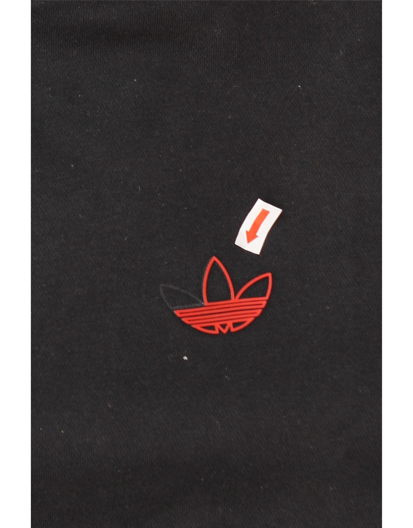 ADIDAS Mens Hoodie Jumper Medium Black Cotton Vintage Adidas and Second-Hand Adidas from Messina Hembry