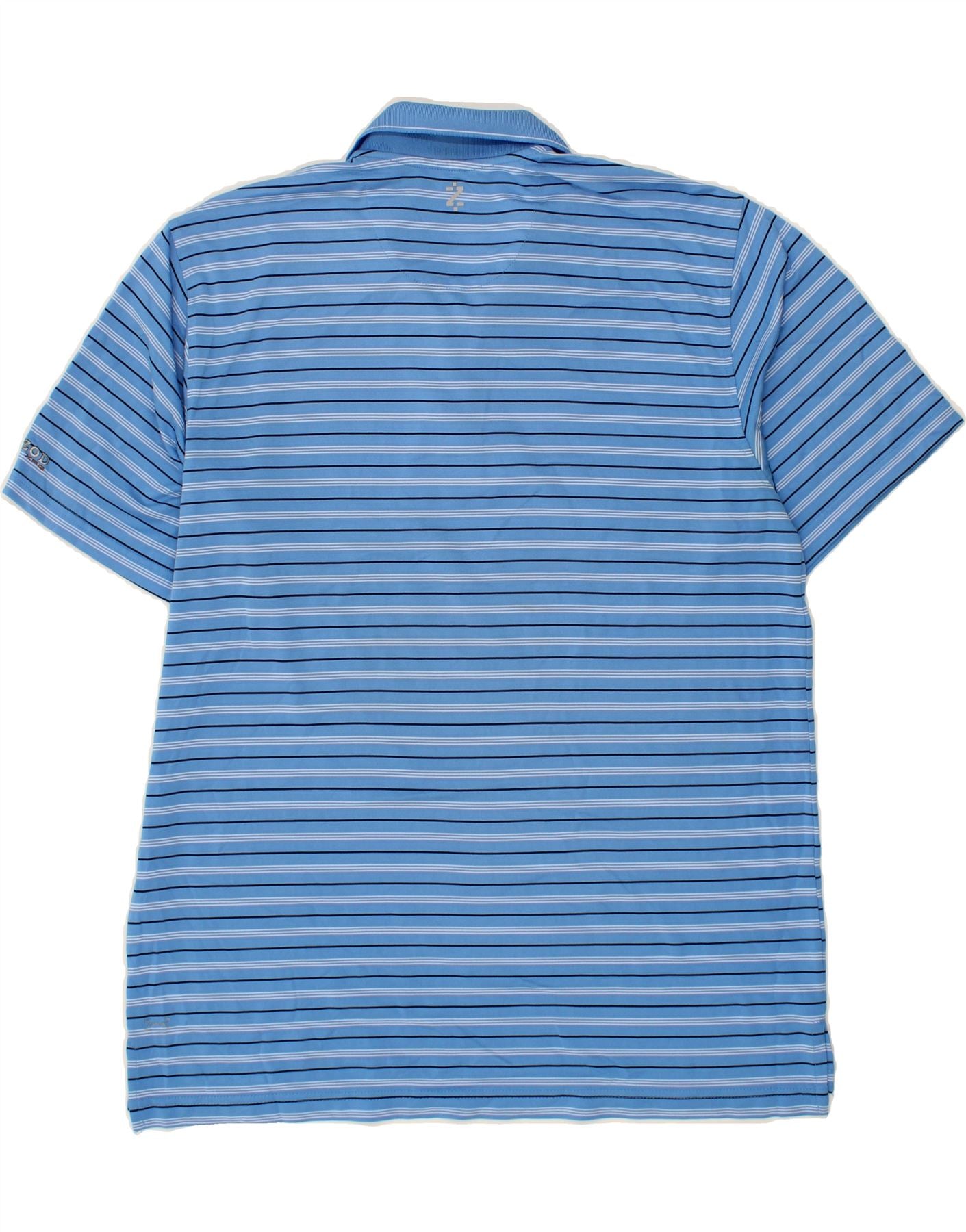 IZOD Mens Polo Shirt XL Blue Striped Polyester Vintage Izod and Second-Hand Izod from Messina Hembry