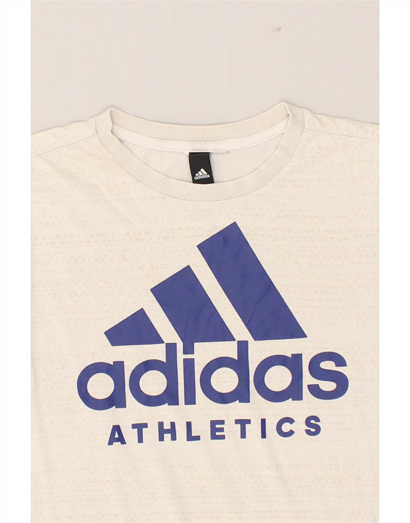 ADIDAS Boys Graphic T-Shirt Top 10-11 Years Beige | Vintage Adidas | Thrift | Second-Hand Adidas | Used Clothing | Messina Hembry 