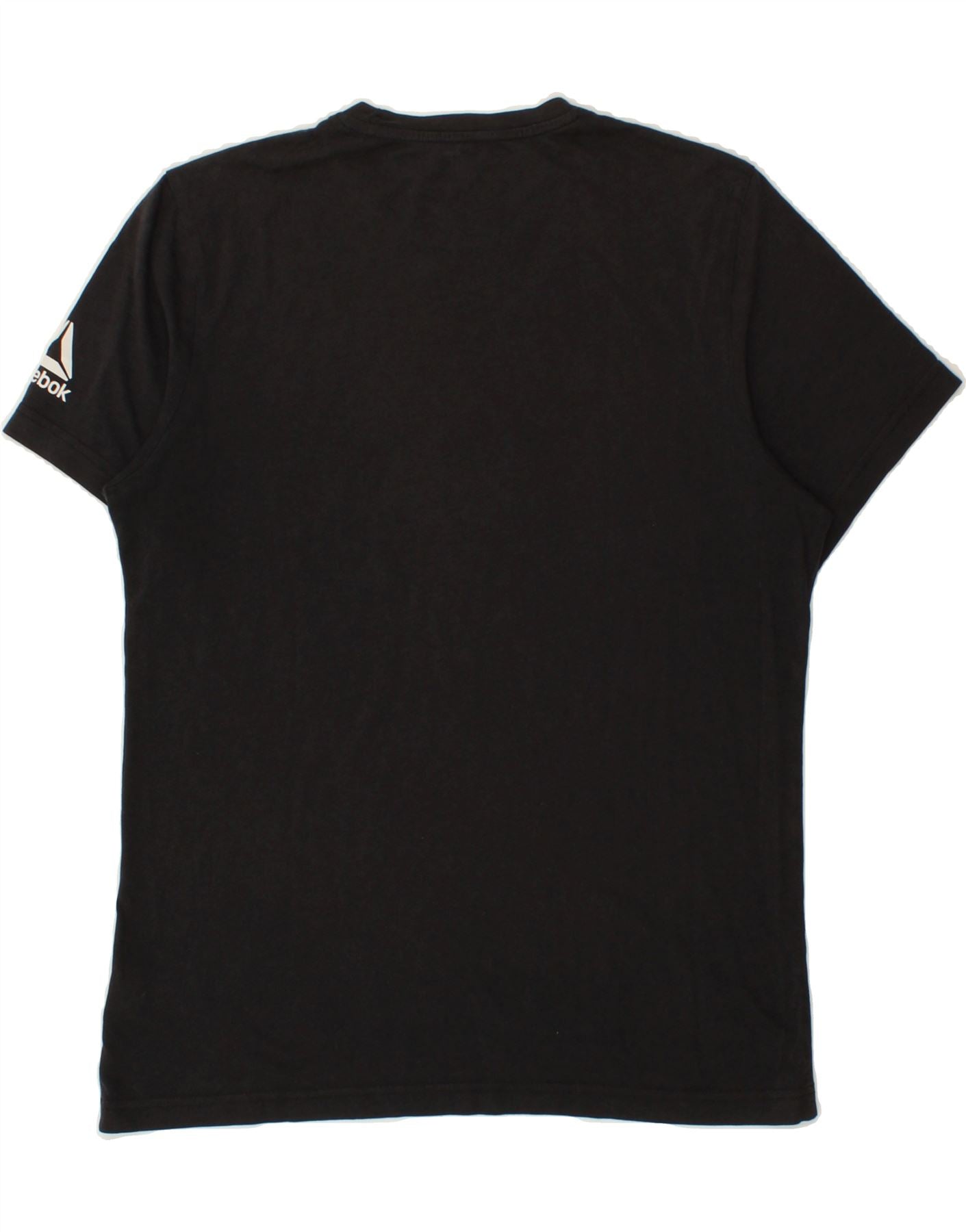 REEBOK Mens Graphic T-Shirt Top Medium Black Cotton Vintage Reebok and Second-Hand Reebok from Messina Hembry