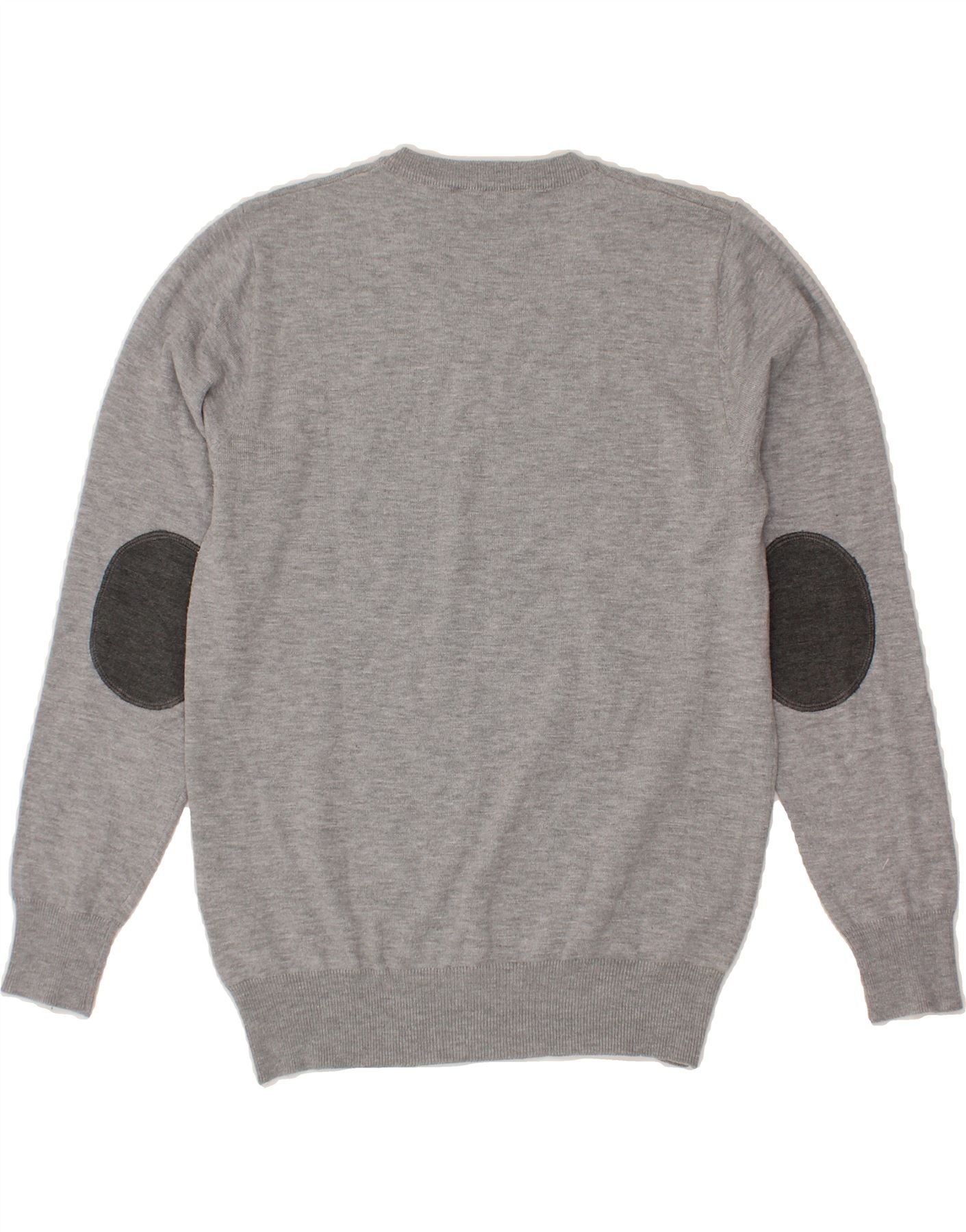 TRUSSARDI Womens V-Neck Jumper Sweater IT 54 3XL Grey Wool Vintage Trussardi and Second-Hand Trussardi from Messina Hembry