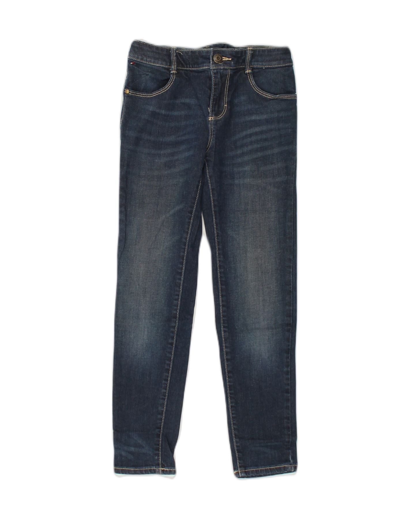 TOMMY HILFIGER Girls Skinny Jeans 7-8 Years W22 L23  Navy Blue Cotton | Vintage Tommy Hilfiger | Thrift | Second-Hand Tommy Hilfiger | Used Clothing | Messina Hembry