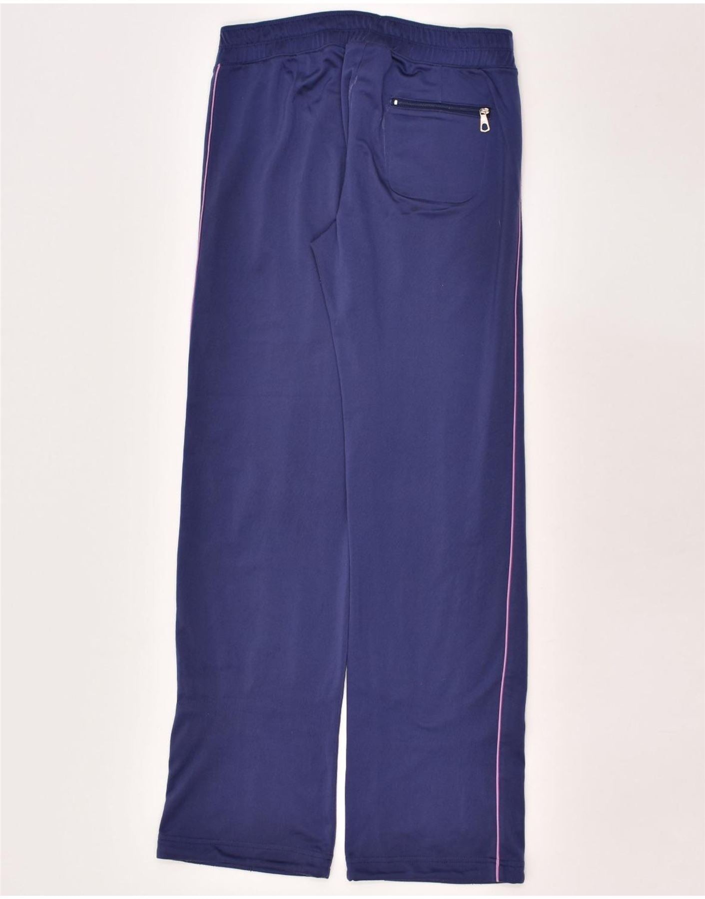 CHAMPION Womens Tracksuit Trousers UK 12 Medium Navy Blue Polyester | Vintage Champion | Thrift | Second-Hand Champion | Used Clothing | Messina Hembry