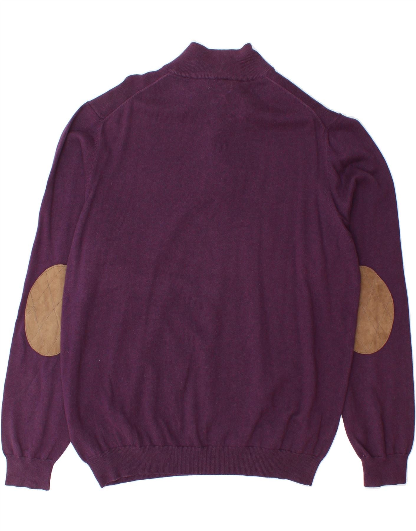 MASSIMO DUTTI Mens Button Neck Jumper Sweater 2XL Purple Cotton Vintage Massimo Dutti and Second-Hand Massimo Dutti from Messina Hembry