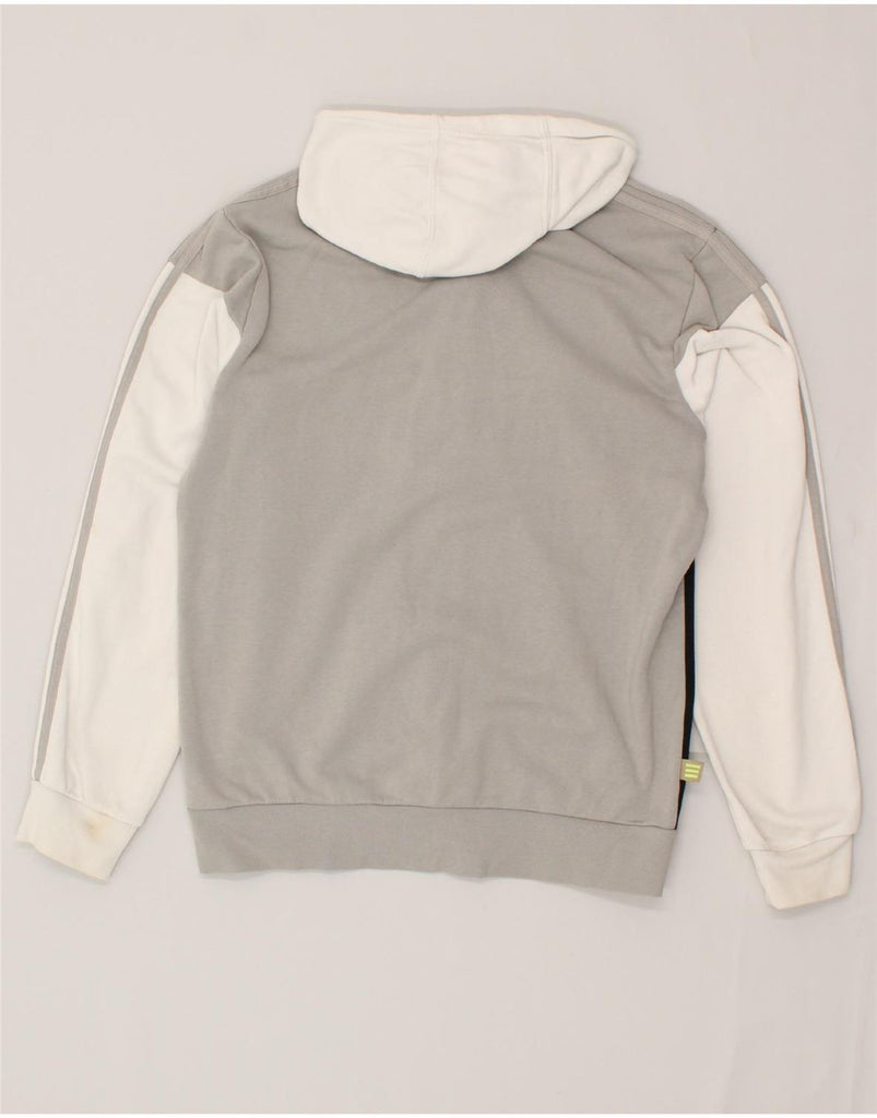 ADIDAS Mens Zip Hoodie Sweater Medium Grey Colourblock Cotton | Vintage Adidas | Thrift | Second-Hand Adidas | Used Clothing | Messina Hembry 