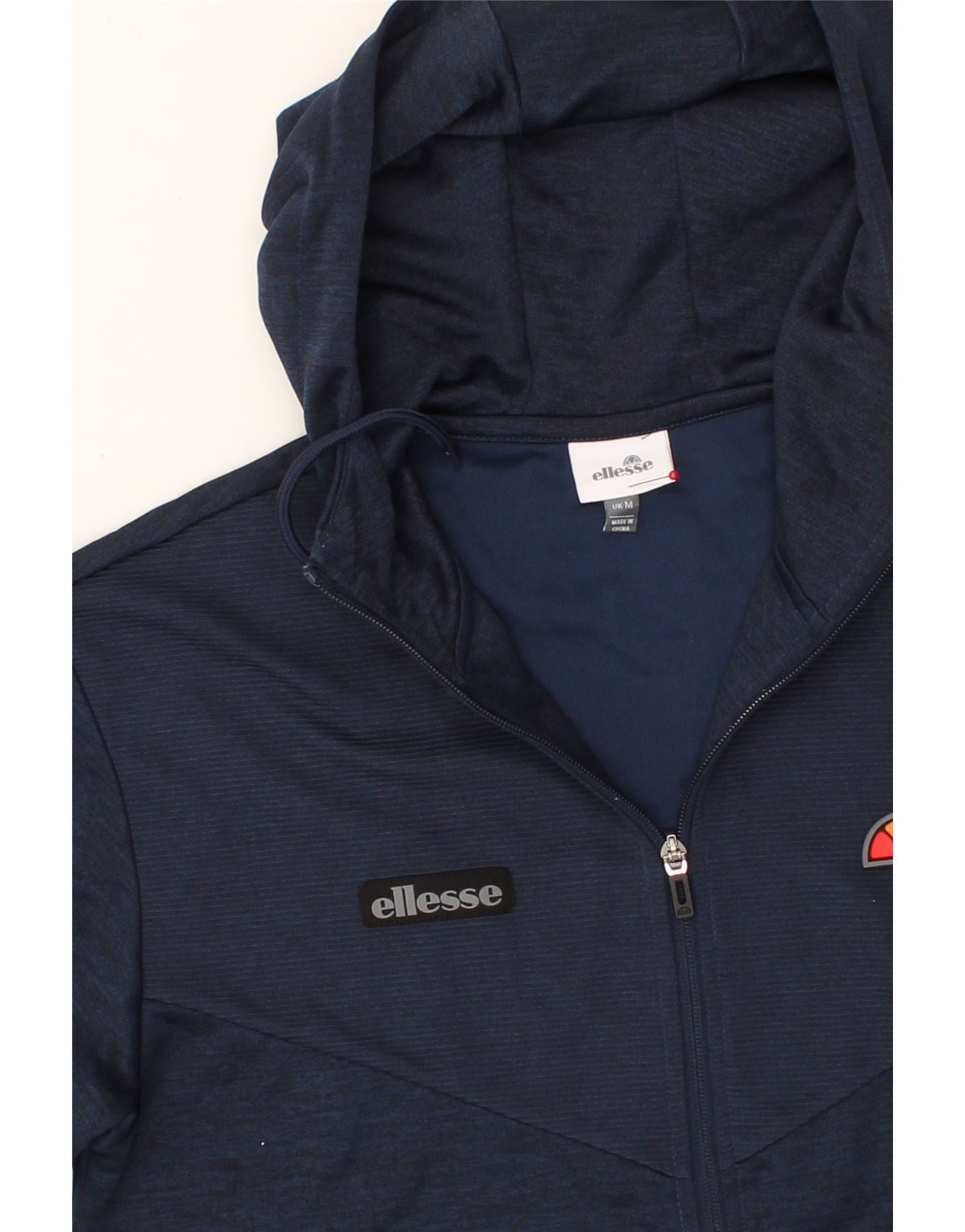 ELLESSE Mens Zip Hoodie Sweater Medium Navy Blue Polyester Vintage Ellesse and Second-Hand Ellesse from Messina Hembry
