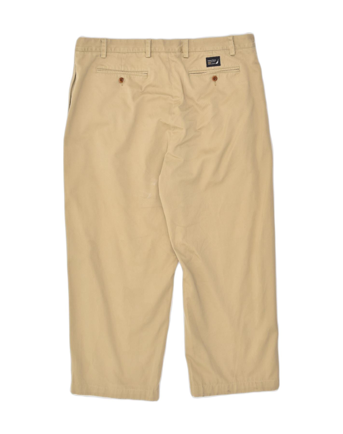 NAUTICA Mens Clipper Relaxed Fit Casual Trousers W42 L27 Beige Cotton | Vintage Nautica | Thrift | Second-Hand Nautica | Used Clothing | Messina Hembry