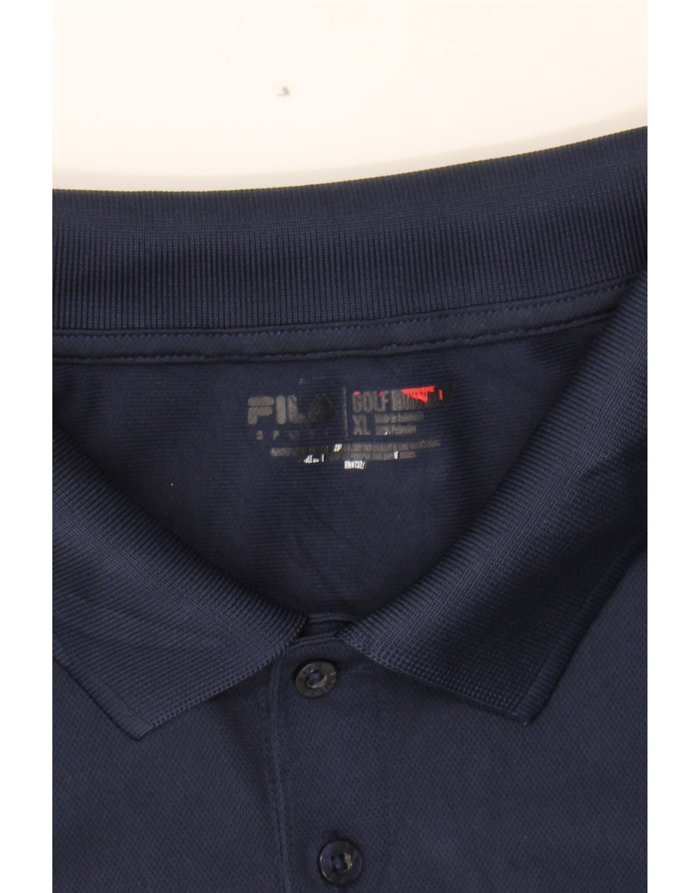 FILA Mens Polo Shirt XL Navy Blue Polyester Vintage Fila and Second-Hand Fila from Messina Hembry
