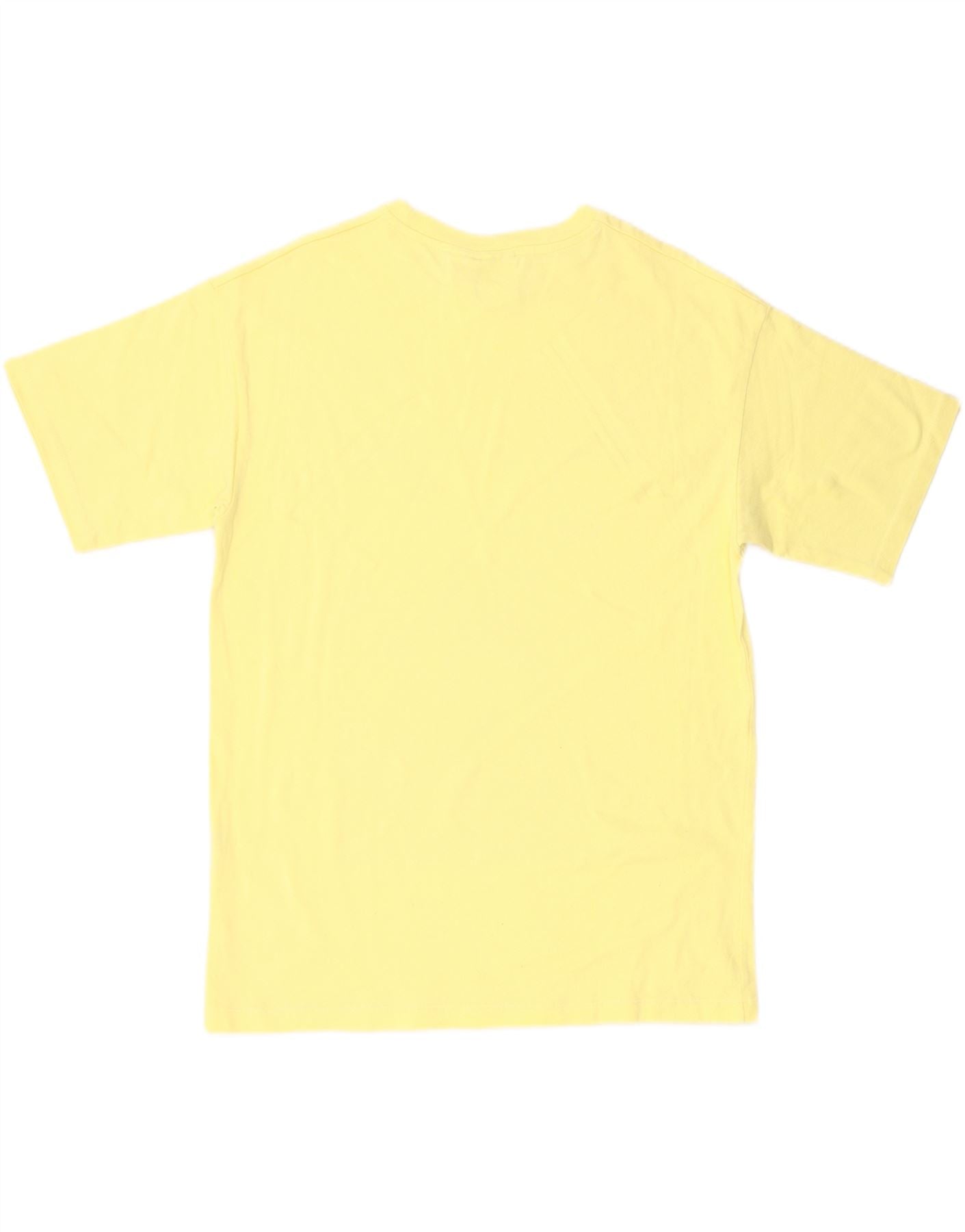 ZARA Mens Graphic T-Shirt Top Small Yellow Cotton Vintage Zara and Second-Hand Zara from Messina Hembry