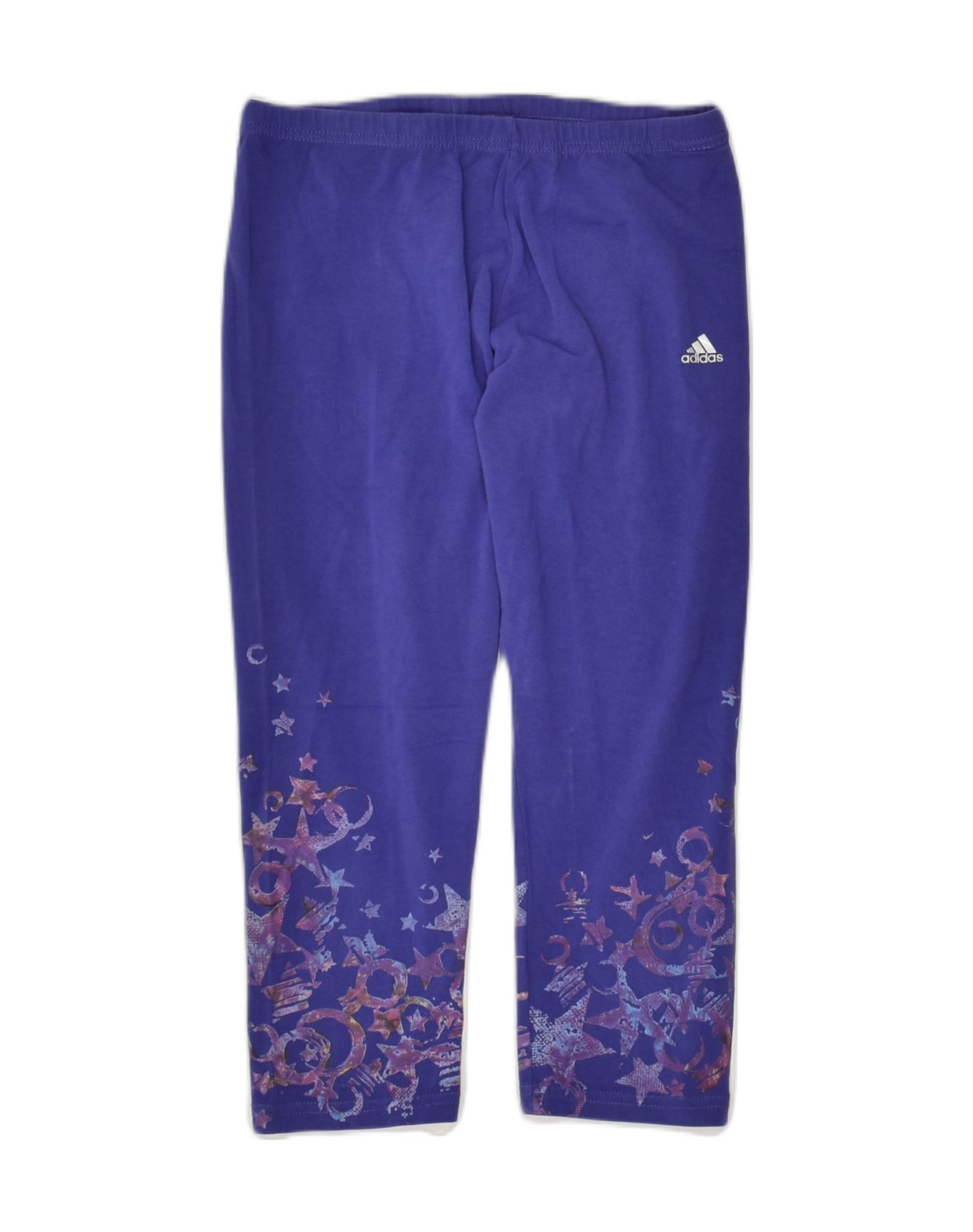 ADIDAS Boys Capri Leggings 11-12 Years Purple Cotton | Vintage Adidas | Thrift | Second-Hand Adidas | Used Clothing | Messina Hembry