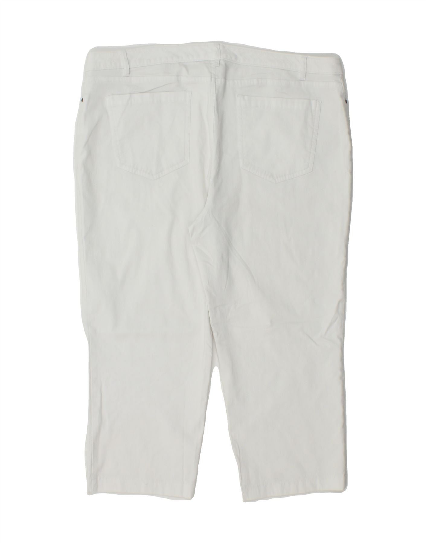 IZOD Womens Slim Capri Trousers US 14 XL W34 L20 White Rayon Vintage Izod and Second-Hand Izod from Messina Hembry