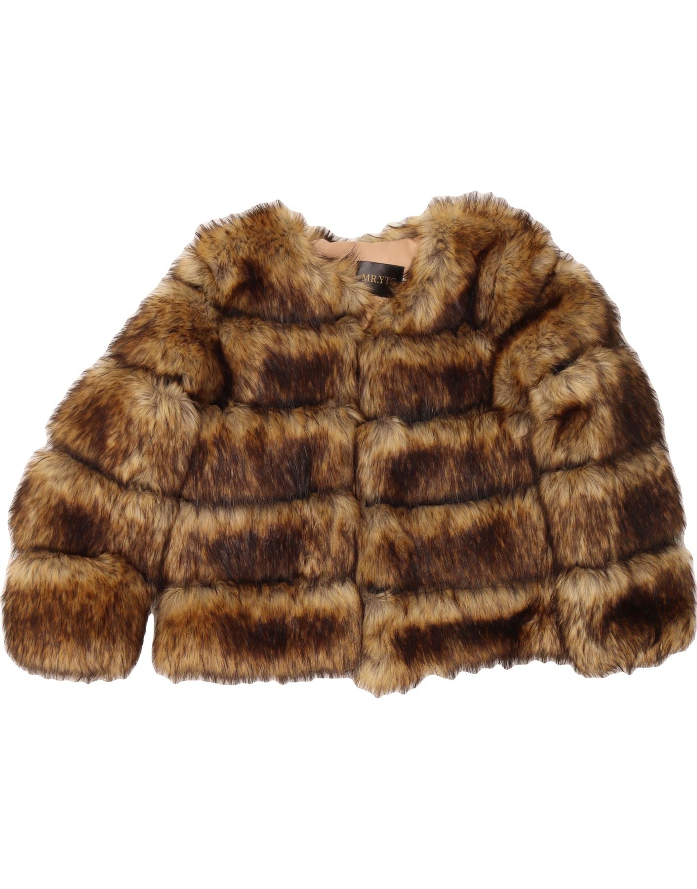 MR.YTG Womens Oversized Faux Fur Jacket UK 10 Small Brown Polyester Vintage MR.YTG and Second-Hand MR.YTG from Messina Hembry