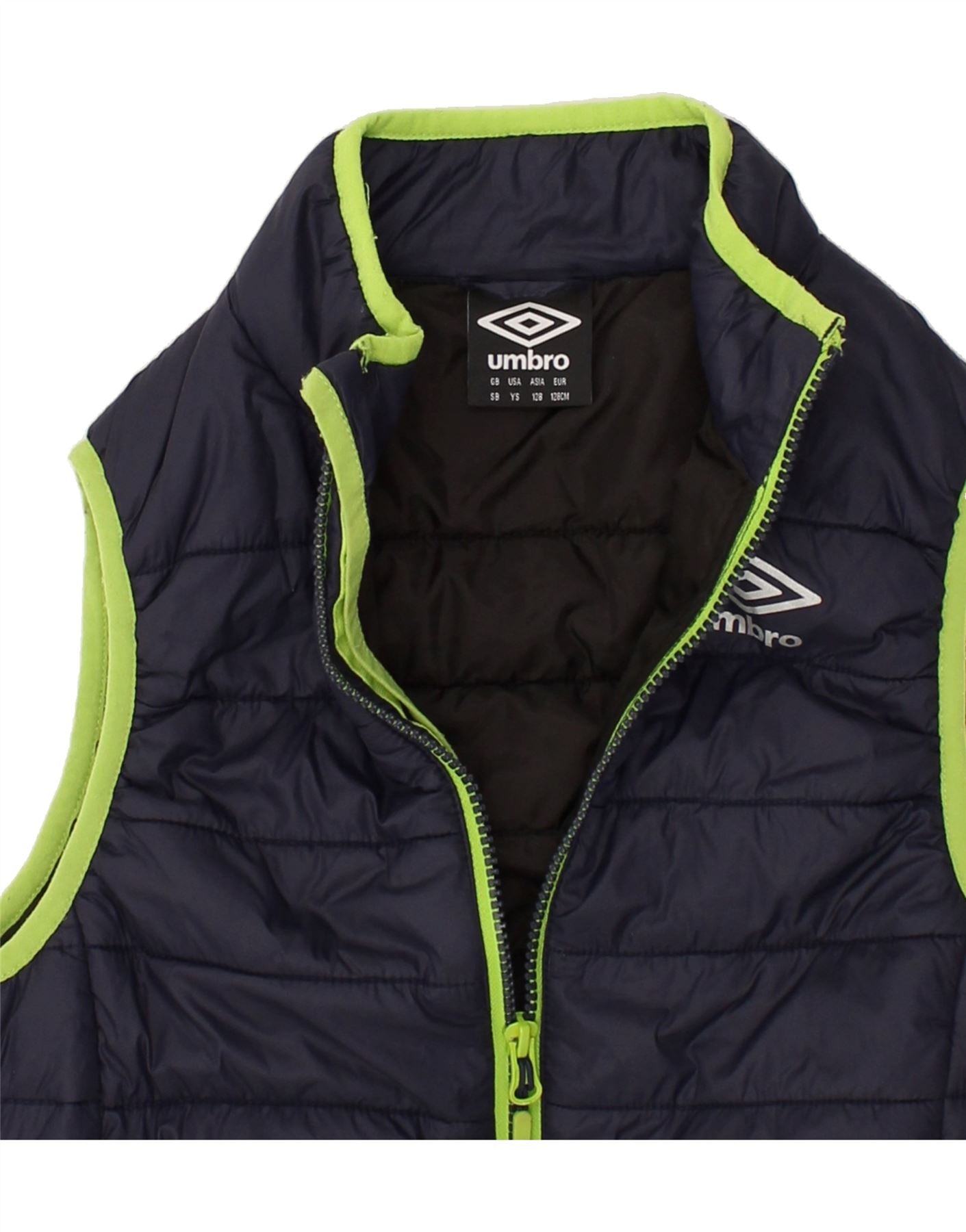 UMBRO Boys Padded Gilet 7-8 Years Small Navy Blue | Vintage Umbro | Thrift | Second-Hand Umbro | Used Clothing | Messina Hembry