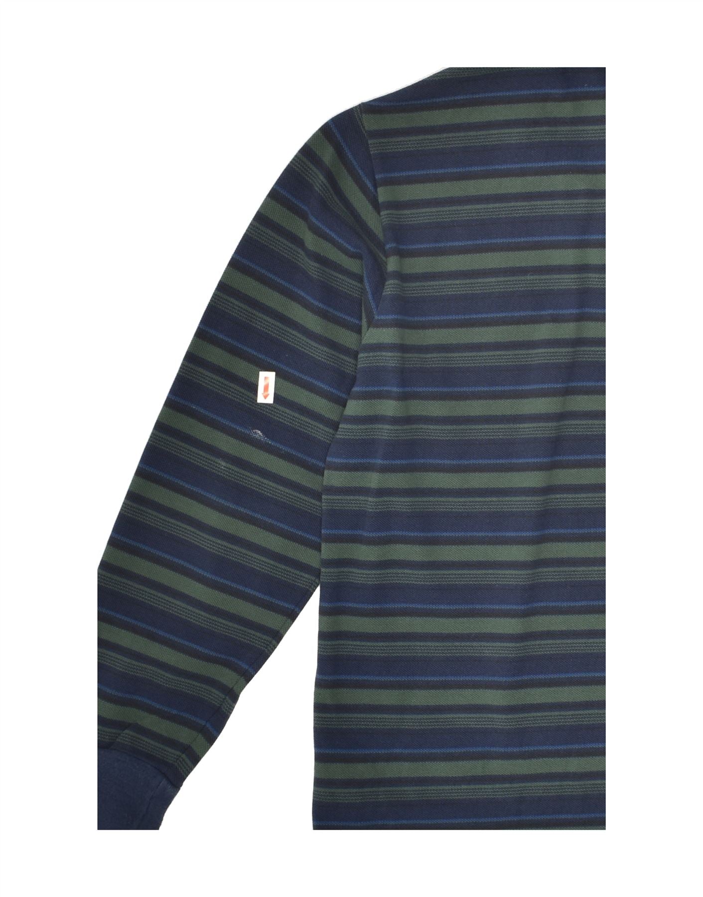 FRED PERRY Boys Long Sleeve Polo Shirt 7-8 Years Navy Blue Striped | Vintage Fred Perry | Thrift | Second-Hand Fred Perry | Used Clothing | Messina Hembry