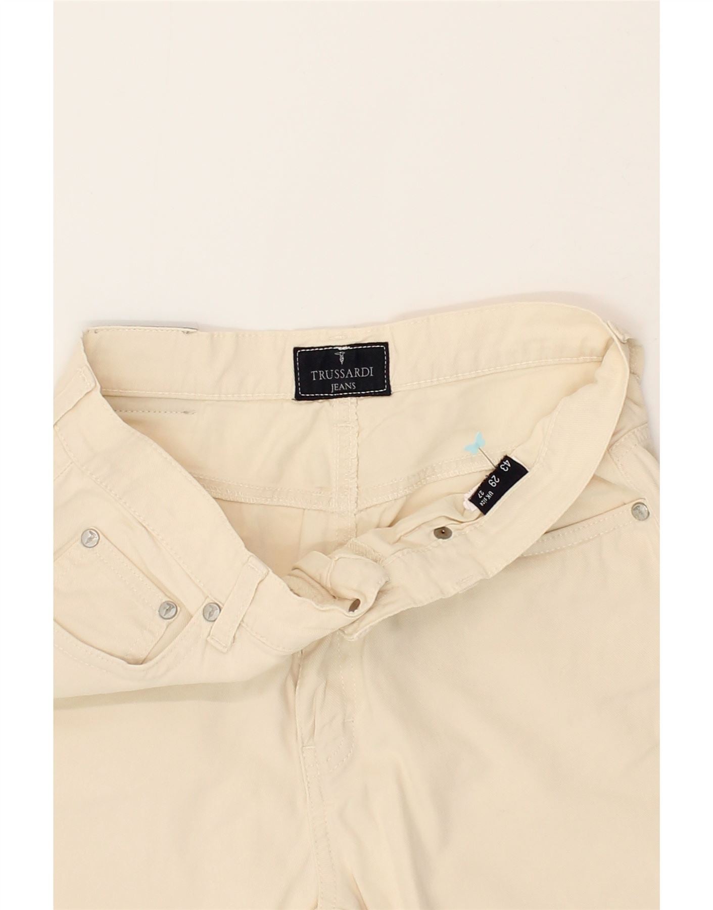 TRUSSARDI Womens Casual Shorts W27 Small Beige Cotton Vintage Trussardi and Second-Hand Trussardi from Messina Hembry