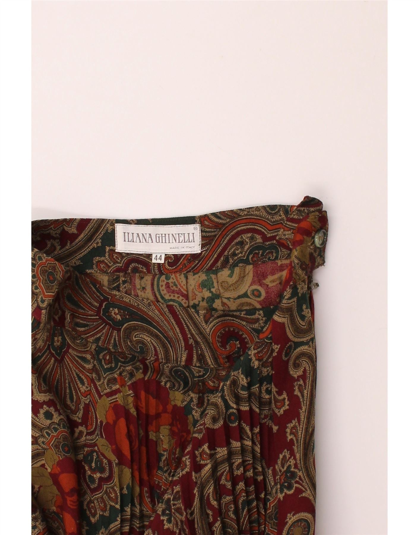 ILIANA GHINELLI Womens Maxi Skirt IT 44 Medium W26 Multicoloured Paisley Vintage Iliana Ghinelli and Second-Hand Iliana Ghinelli from Messina Hembry