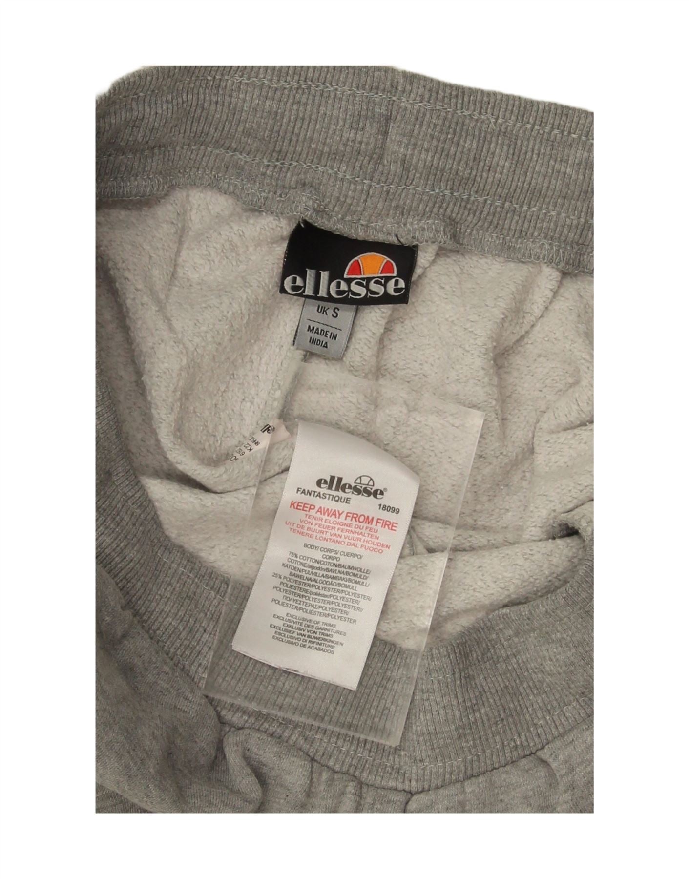 ELLESSE Mens Tracksuit Trousers Joggers Small  Grey Cotton Vintage Ellesse and Second-Hand Ellesse from Messina Hembry