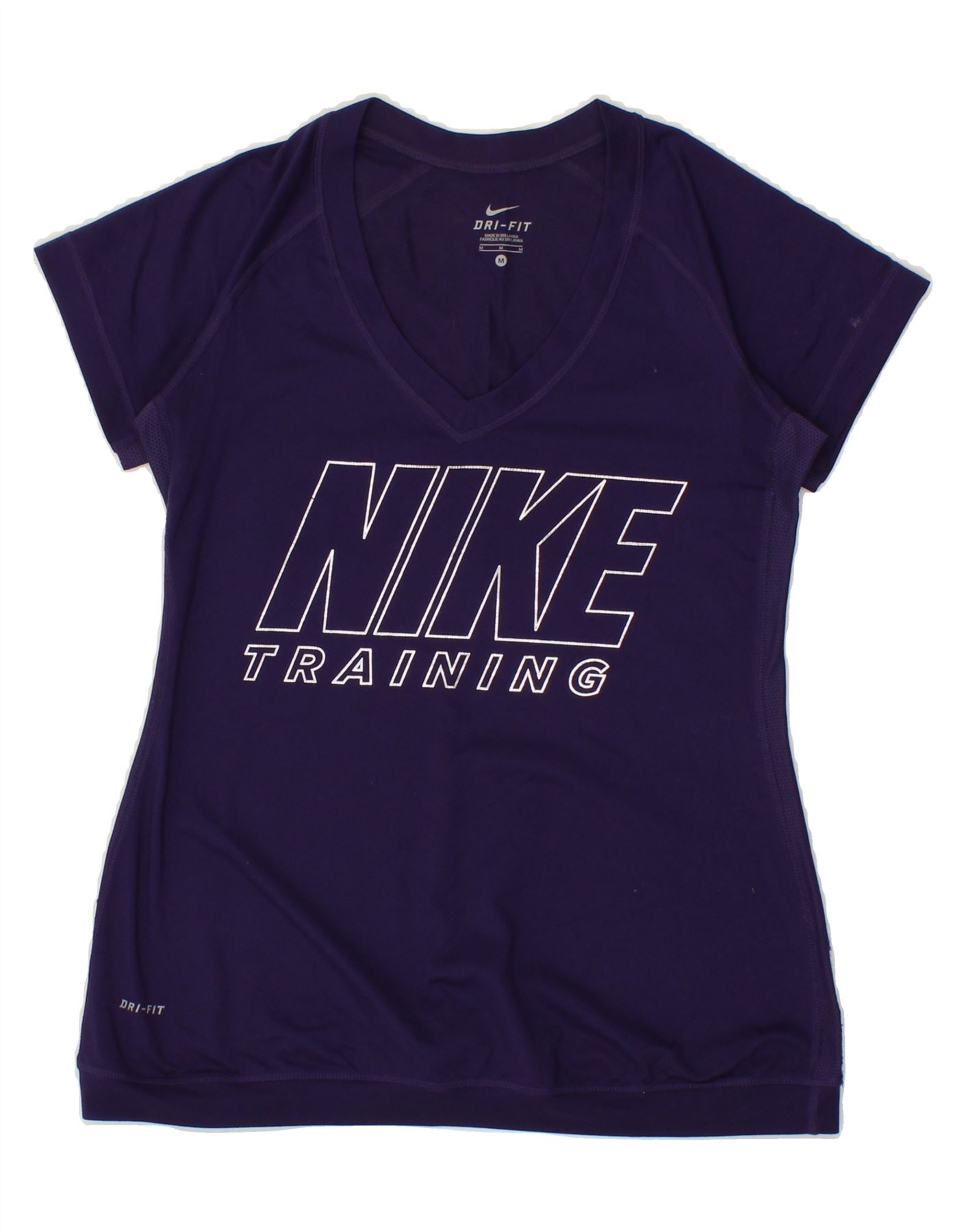 NIKE Womens Dri Fit Graphic T-Shirt Top UK 12 Medium Purple Vintage Nike and Second-Hand Nike from Messina Hembry