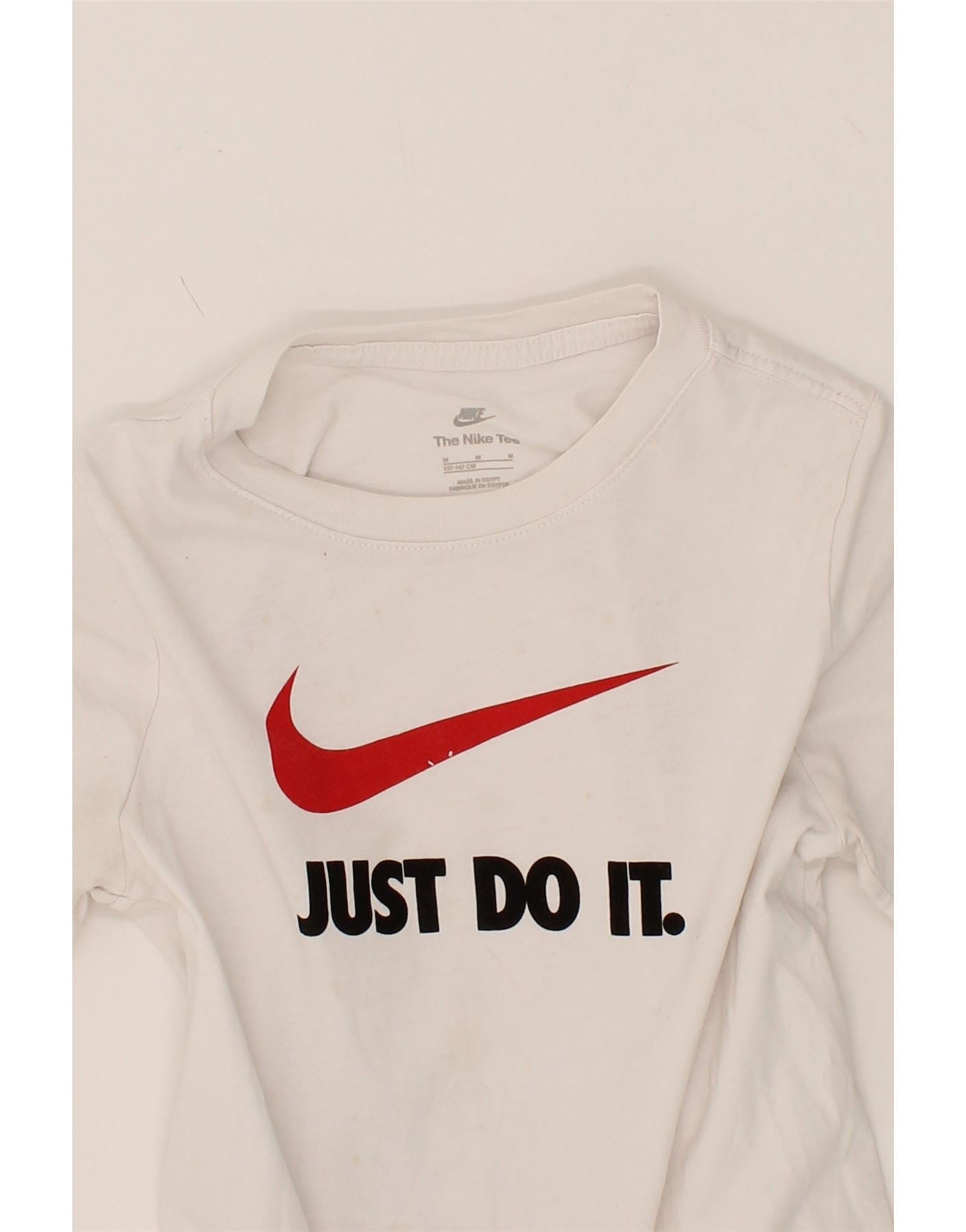 NIKE Boys Graphic T-Shirt Top 10-11 Years Medium  White Cotton Vintage Nike and Second-Hand Nike from Messina Hembry