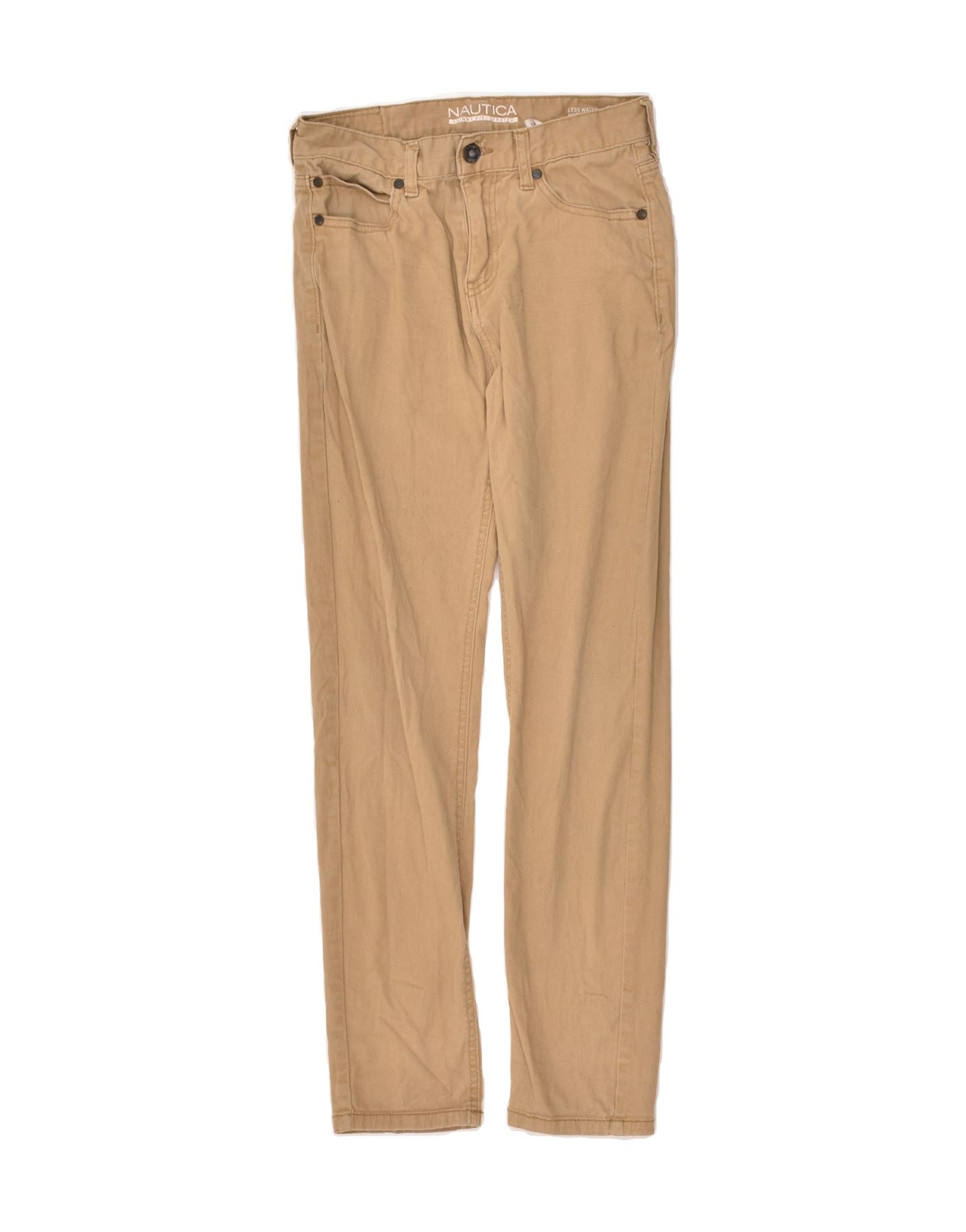 NAUTICA Boys Stretch Skinny Casual Trousers 11-12 Years W24 L25 Beige | Vintage Nautica | Thrift | Second-Hand Nautica | Used Clothing | Messina Hembry