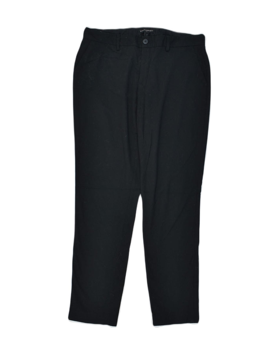 LEE Womens Comfort Fit Straight Casual Trousers US 8 Medium W29 L28 Black, Vintage & Second-Hand Clothing Online