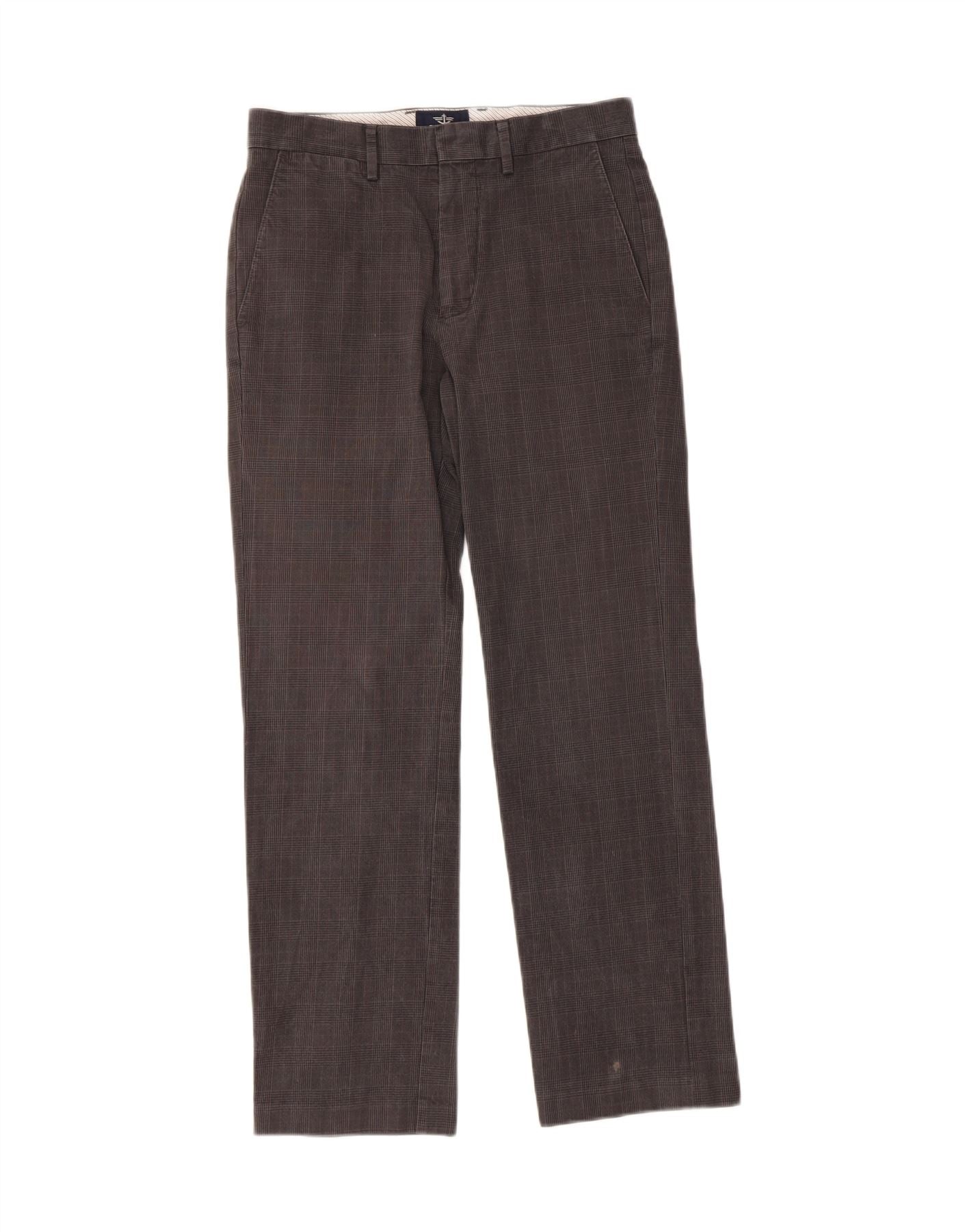 DOCKERS Mens Straight Chino Trousers W30 L32 Grey Check Cotton Vintage Dockers and Second-Hand Dockers from Messina Hembry