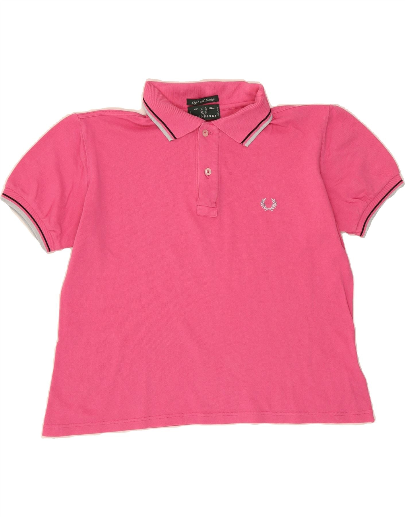 FRED PERRY Girls Polo Shirt 13-14 Years Pink Cotton Vintage Fred Perry and Second-Hand Fred Perry from Messina Hembry