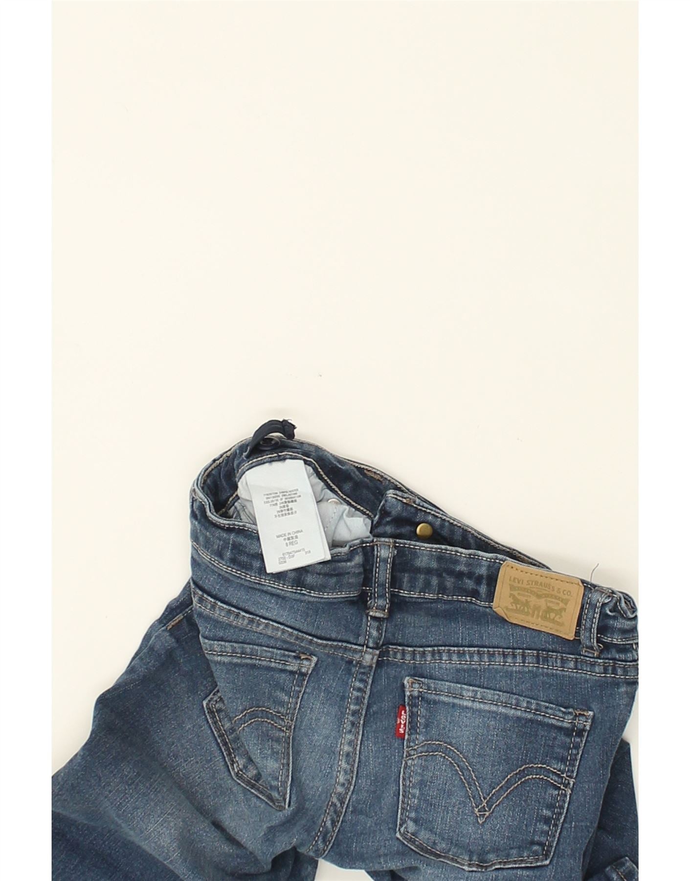 LEVI'S Girls 710 Skinny Jeans 7-8 Years W22 L23  Navy Blue Cotton | Vintage Levi's | Thrift | Second-Hand Levi's | Used Clothing | Messina Hembry