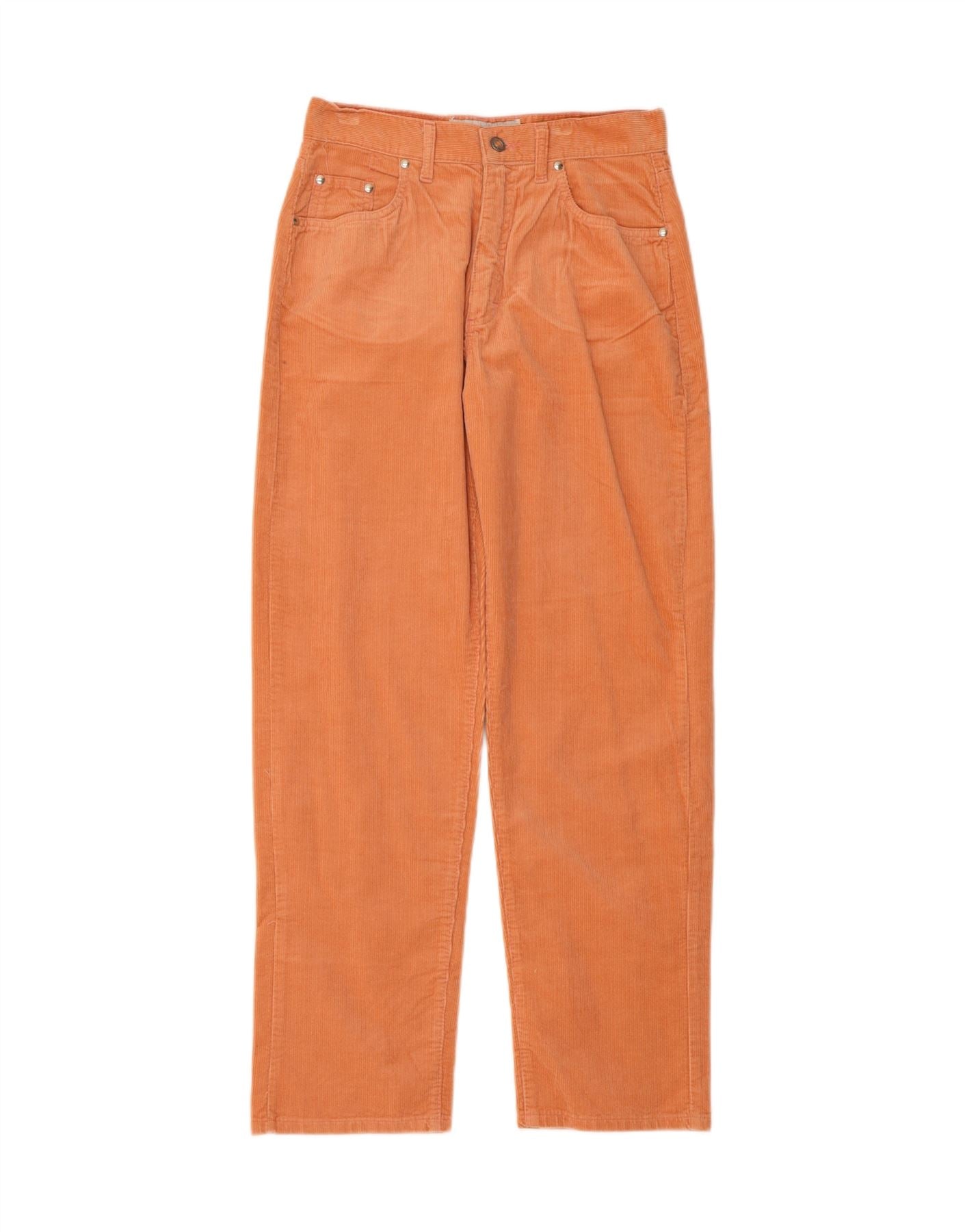 TAVARNER Womens High Waist Tapered Corduroy Trousers W32 L31 Orange Cotton Vintage Tavarner and Second-Hand Tavarner from Messina Hembry