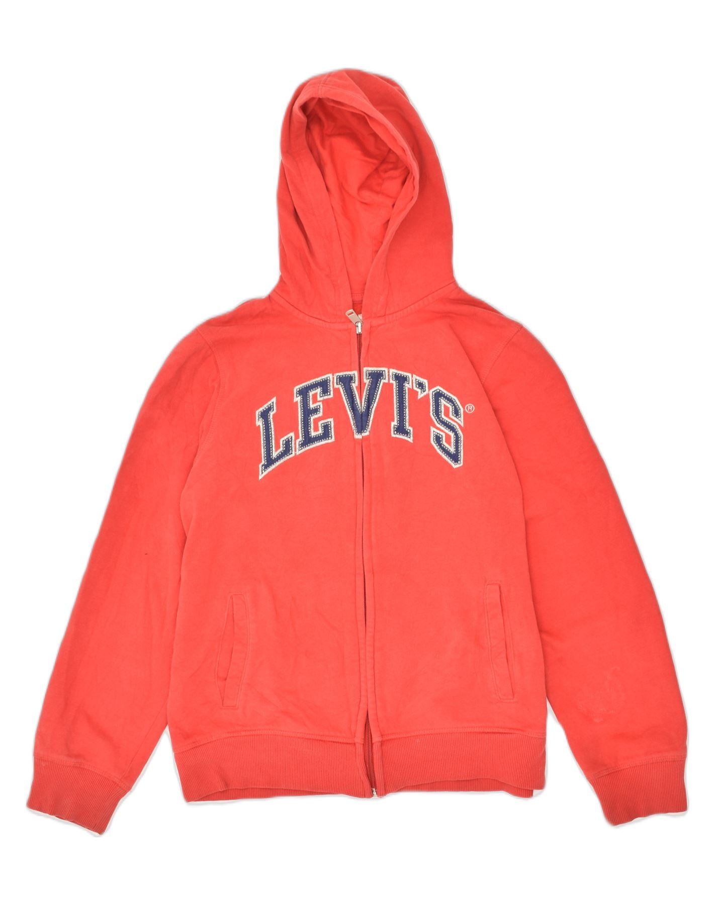 LEVI'S Boys Graphic Zip Hoodie Sweater 13-14 Years XL Red Cotton | Vintage Levi's | Thrift | Second-Hand Levi's | Used Clothing | Messina Hembry