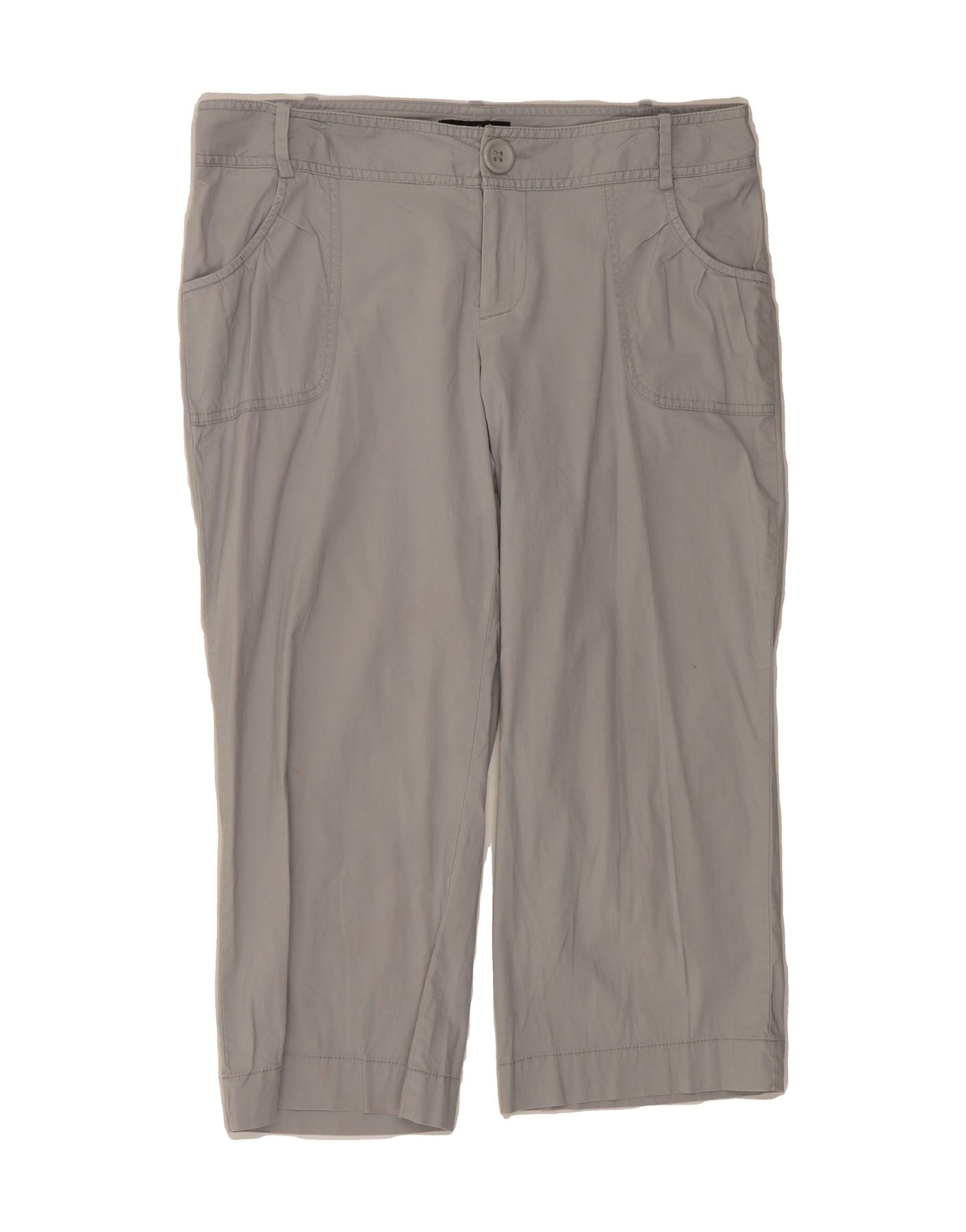 MOSSIMO Womens Straight Capri Trousers US 8 Medium W32 L20 Grey Cotton Vintage Mossimo and Second-Hand Mossimo from Messina Hembry