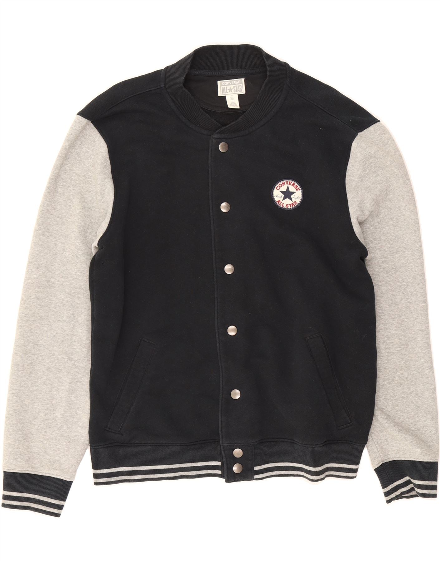 CONVERSE Mens Chuck Taylor Varsity Jacket UK 40 Large Black Colourblock Vintage Converse and Second-Hand Converse from Messina Hembry
