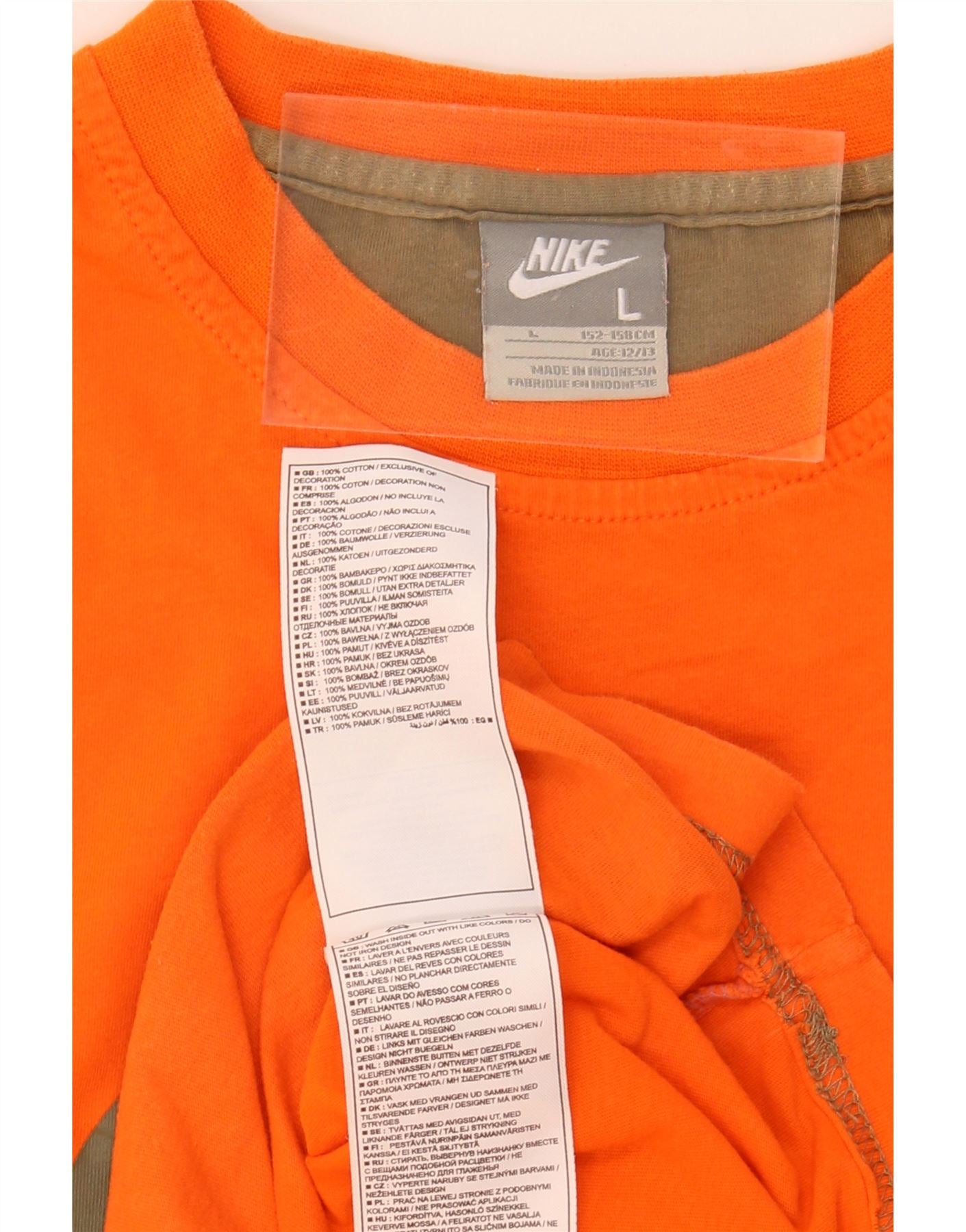 NIKE Boys Graphic T-Shirt Top 12-13 Years Large  Orange Cotton Vintage Nike and Second-Hand Nike from Messina Hembry