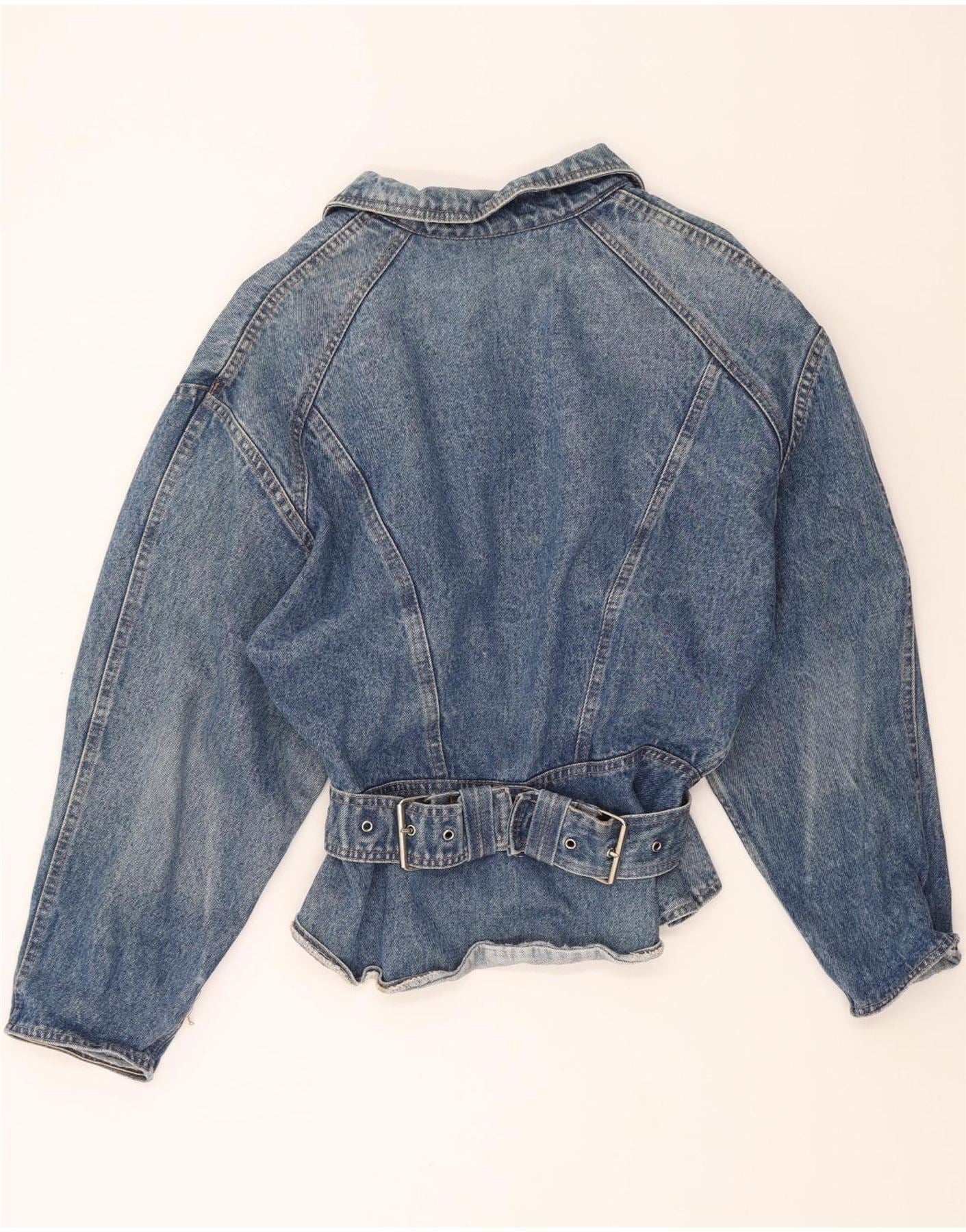 VINTAGE Womens Denim Jacket UK 14 Medium Blue Vintage Vintage and Second-Hand Vintage from Messina Hembry