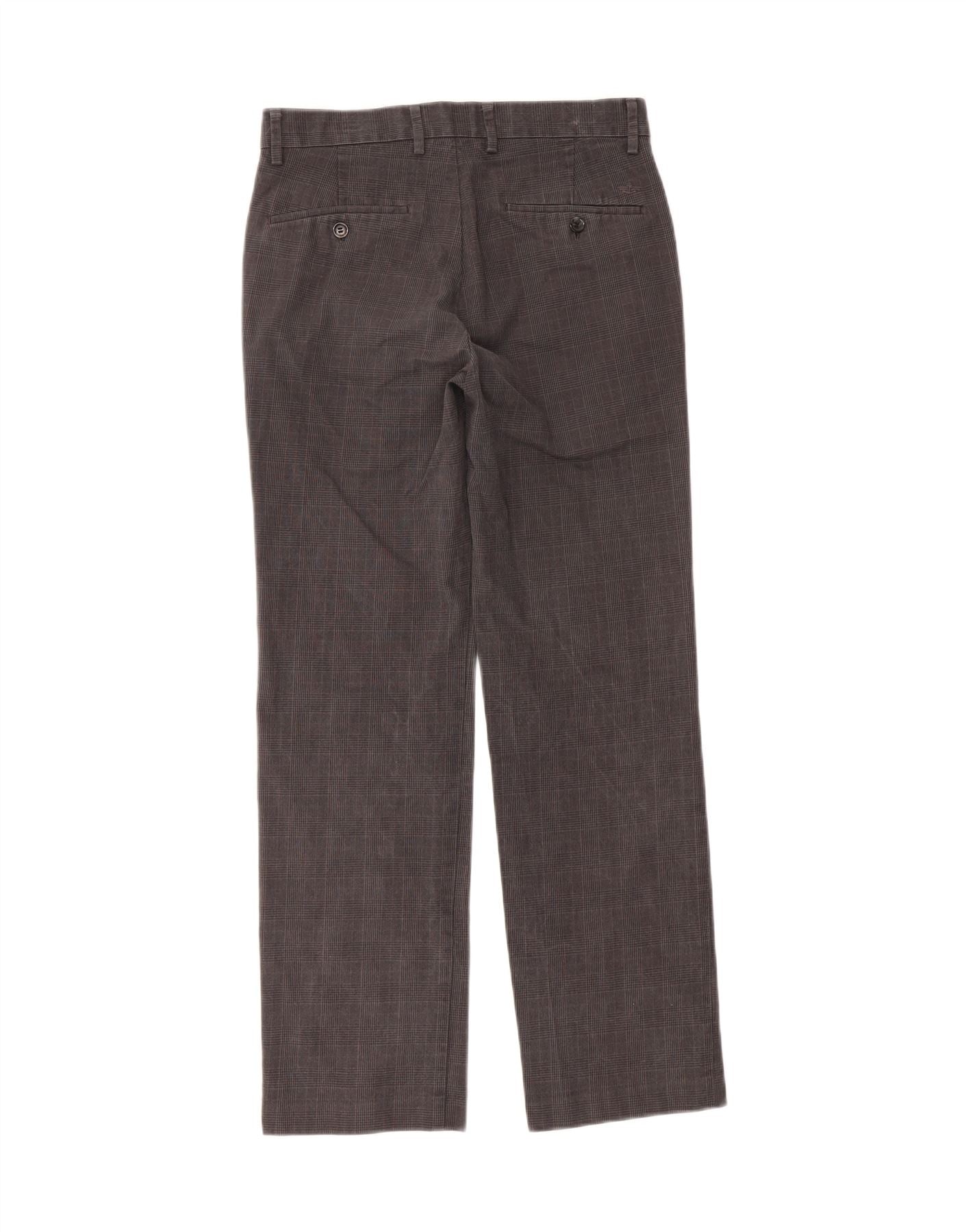DOCKERS Mens Straight Chino Trousers W30 L32 Grey Check Cotton Vintage Dockers and Second-Hand Dockers from Messina Hembry