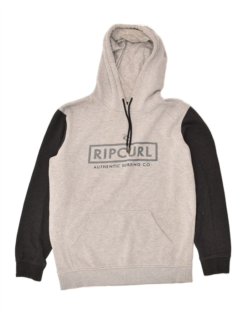 RIP CURL Mens Graphic Hoodie Jumper Medium Grey Colourblock Cotton | Vintage Rip Curl | Thrift | Second-Hand Rip Curl | Used Clothing | Messina Hembry 