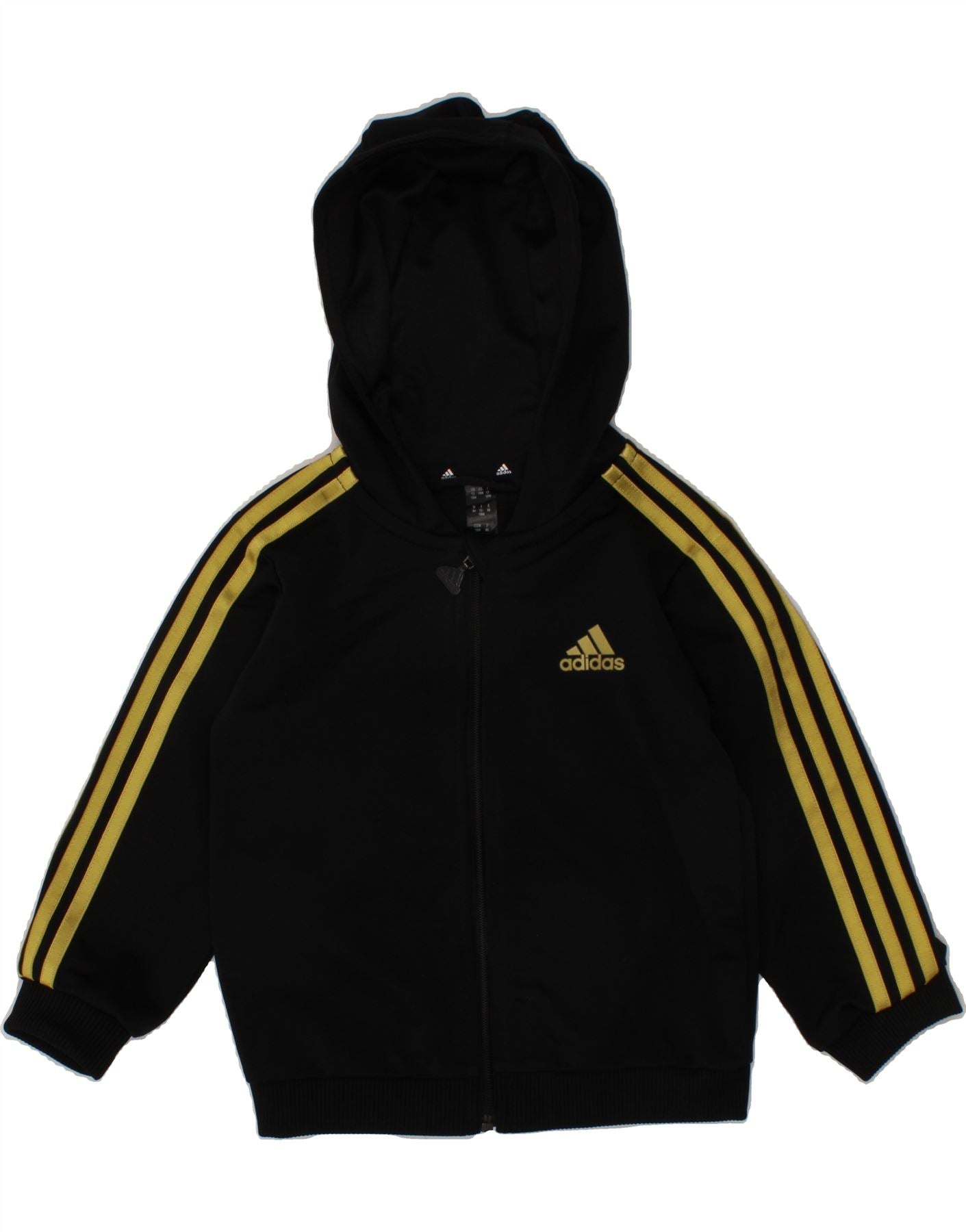 ADIDAS Baby Boys Zip Hoodie Sweater 12-18 Months Black Polyester Vintage Adidas and Second-Hand Adidas from Messina Hembry