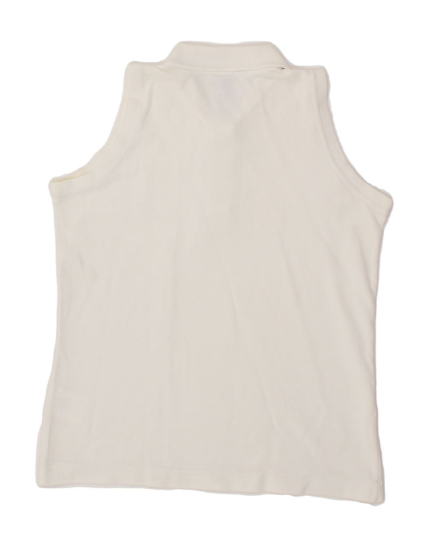 LOTTO Womens Sleeveless Polo Shirt UK 10 Small White Cotton Vintage Lotto and Second-Hand Lotto from Messina Hembry